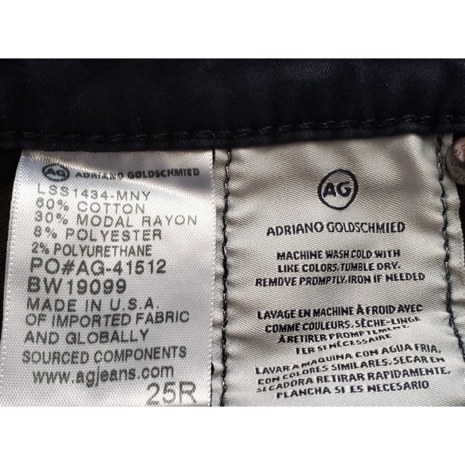 Vintage VINTAGE AG Adriano Goldschmied The Prima Cigarette Leg Jeans Womens 25R Dark Blue Velvety Stretch Material Slim Ankle Jegging 26 Inseam Women Size 42" / US 20 - 6 Thumbnail