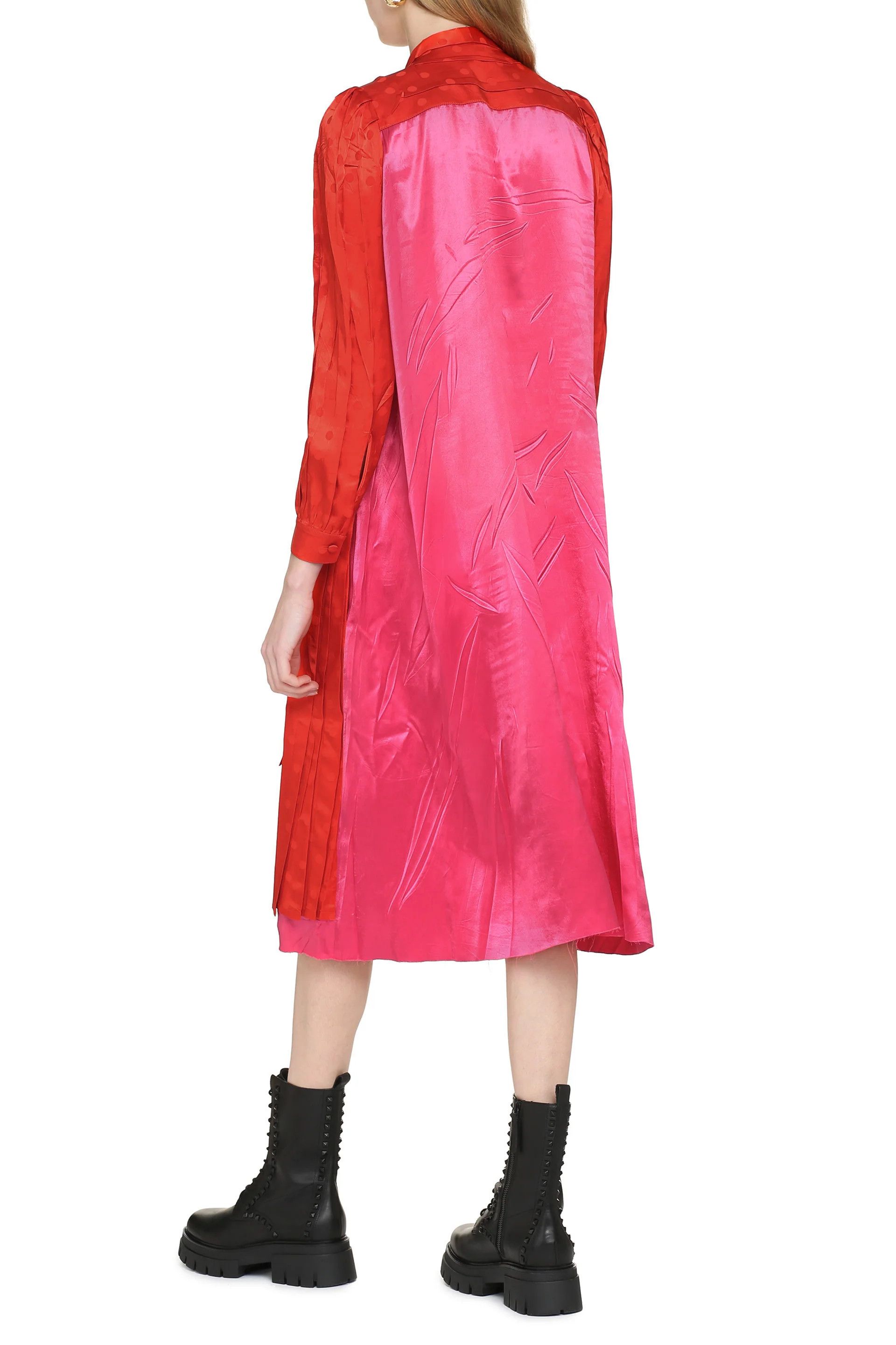 Balenciaga o1y0625 Midi Dress in Red/Pink Size XS / US 0-2 / IT 36-38 - 4 Thumbnail