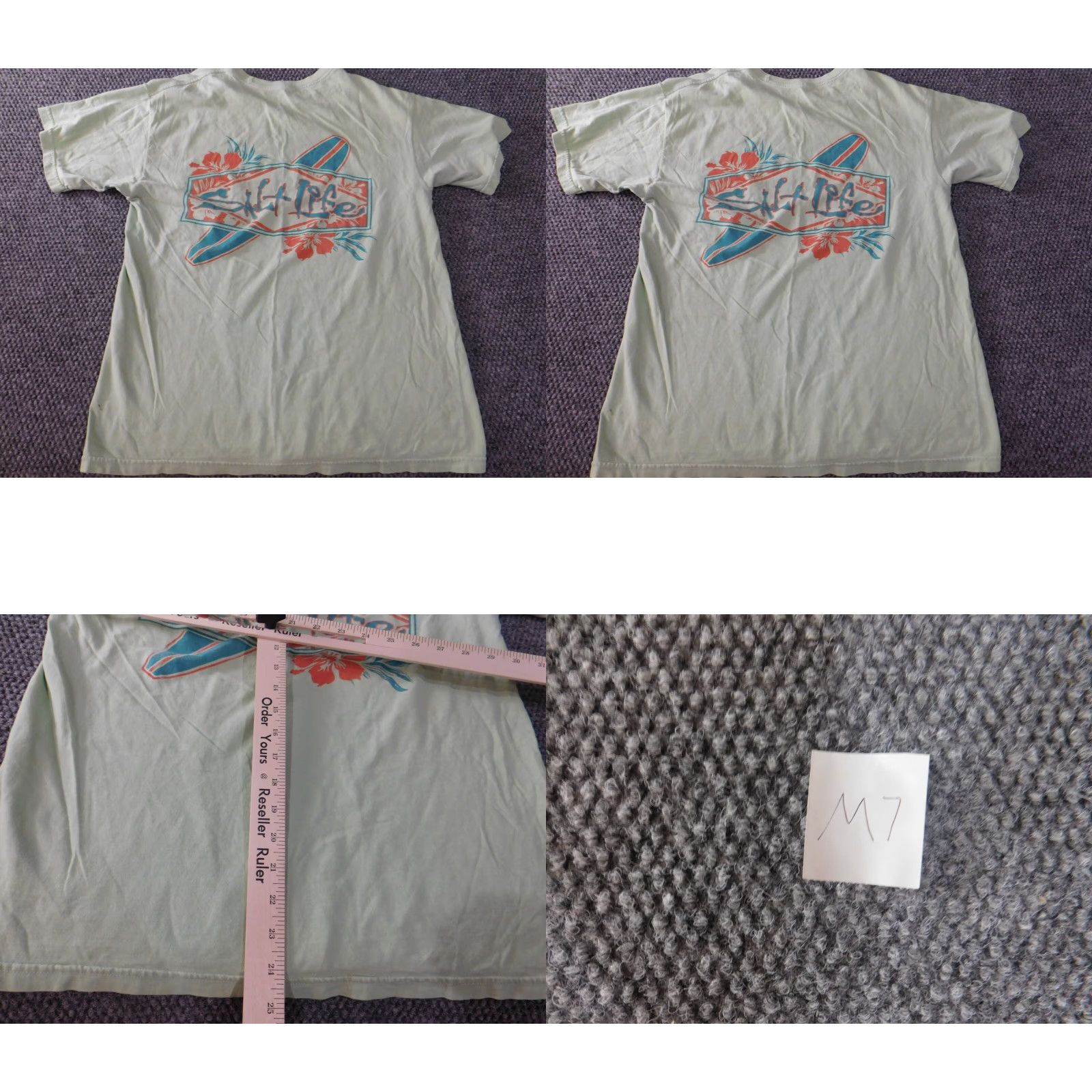 Vintage Salt Life Men's Shirt Short Sleeve T-Shirt Crew Neck Green Cotton Logo Beach Surfing 90s? Size US M / EU 48-50 / 2 - 8 Thumbnail