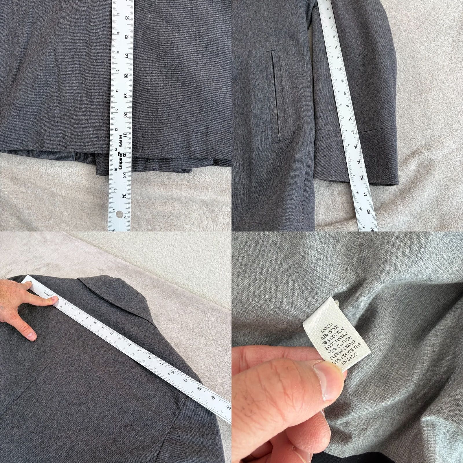 Banana Republic Banana Republic Pea Coat Jacket in Grey Wool Blend Men XL Size US XL / EU 56 / 4 - 8 Thumbnail