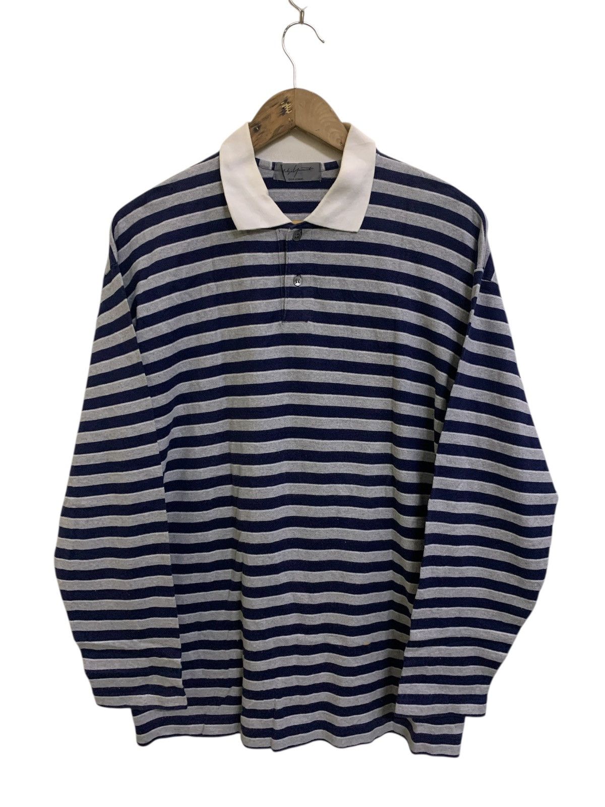 Yohji Yamamoto 💥Yohji Yamamoto Signature Pour Homme Stripe Shirt Size US L / EU 52-54 / 3 - 1 Thumbnail