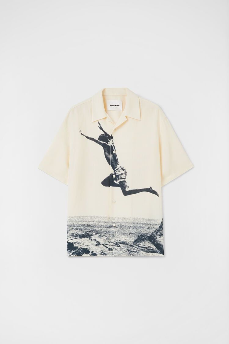 Jil Sander o1w1db10825 Printed Shirt in Cream Size US L / EU 52-54 / 3 - 1 Thumbnail