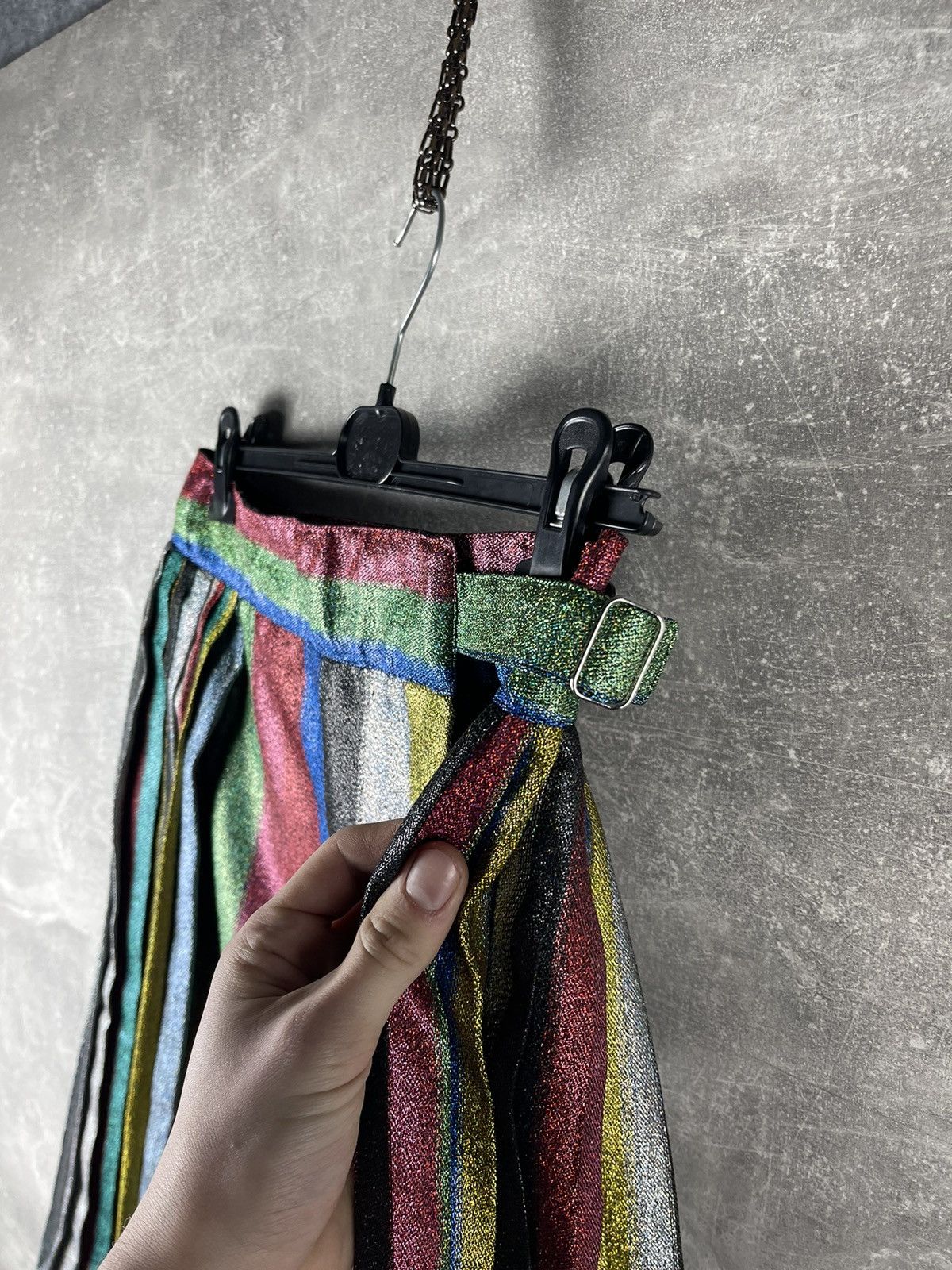Other Marco de Vincenzo Glitter Multicolor Pleated Rainbow Skirt Size 30" / US 8 / IT 44 - 5 Thumbnail