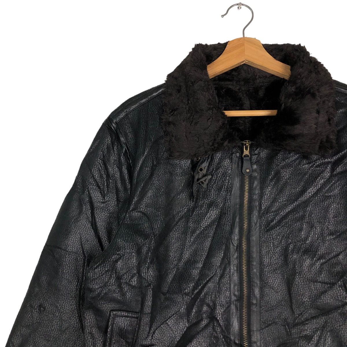 Hysteric Glamour 🔥Vtg Shearling Leather Jacket Mink Fur Lining Body Mane Size US L / EU 52-54 / 3 - 7 Thumbnail