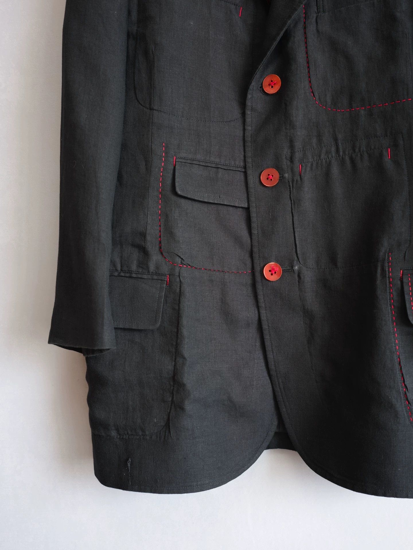 Yohji Yamamoto Yohji Yamamoto 05SS Red Line Linen Double-Sided Jacket Size US M / EU 48-50 / 2 - 5 Thumbnail