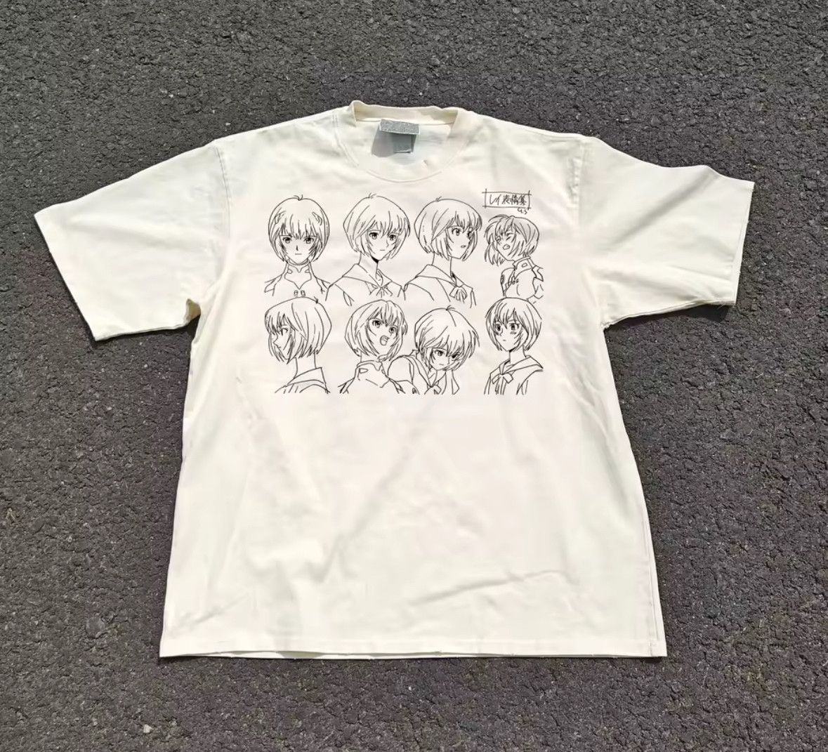 Japanese Brand Anime Ayanami Li Expression Collection Graphic White T-Shirt Size US S / EU 44-46 / 1 - 1 Thumbnail