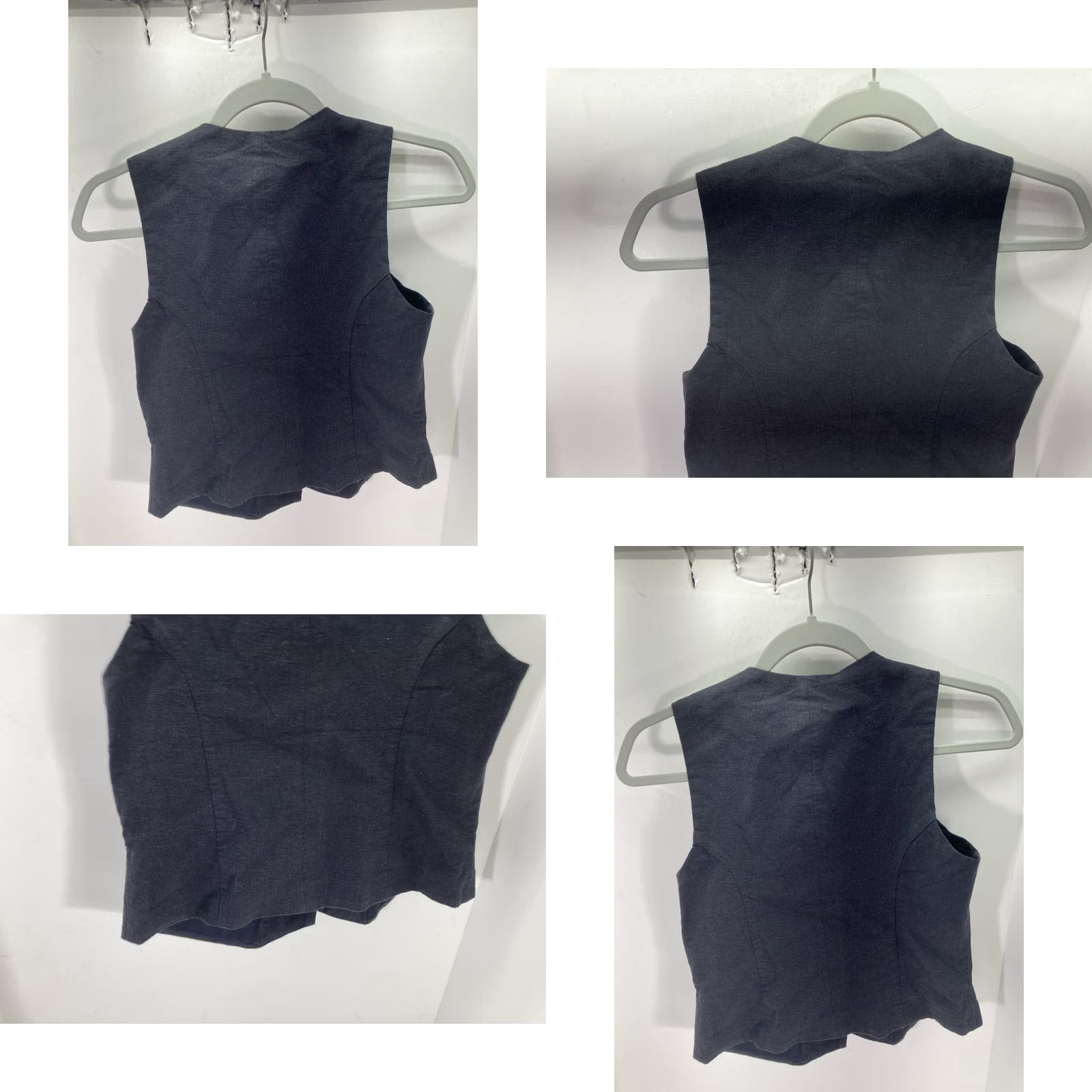 Express VINTAGE? Express Linen Vest Womens Size XS Black Button Front V-Neck Classic Look NWT Size XS / US 0-2 / IT 36-38 - 8 Thumbnail