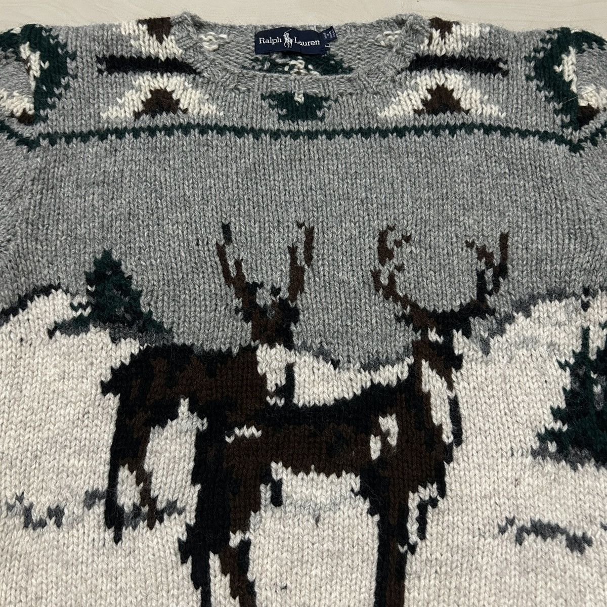 RRL Ralph Lauren Vintage90s Polo Ralph Lauren KnitSweater Deer in a Landscape Size US S / EU 44-46 / 1 - 3 Thumbnail