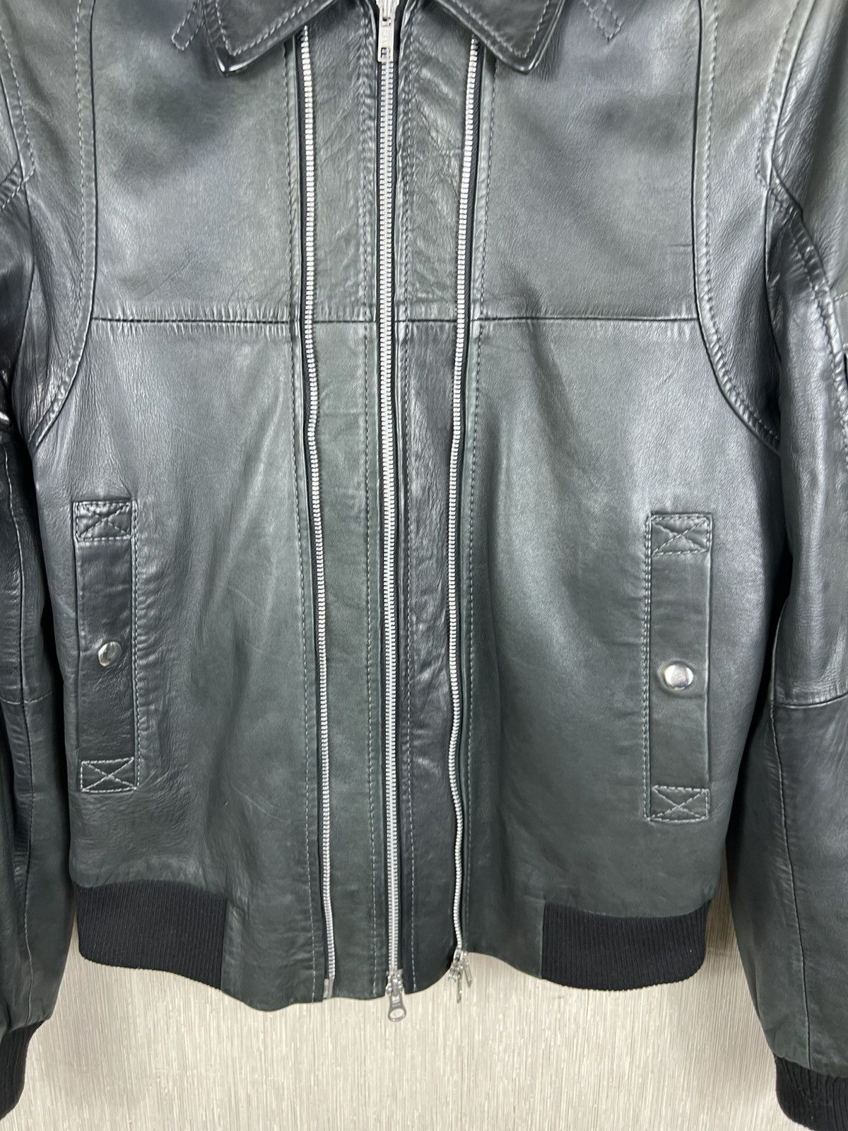 GOOSECRAFT Vintage Goose Craft bomber leather jacket double zip Size US L / EU 52-54 / 3 - 7 Thumbnail