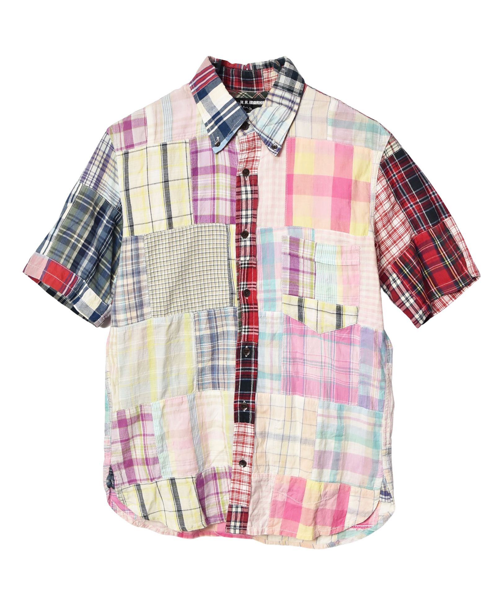 image of Blue Blue Japan x Hollywood Ranch&market Patchwork Check 23037 - 469 55 in Pink, Men's (Size Medium