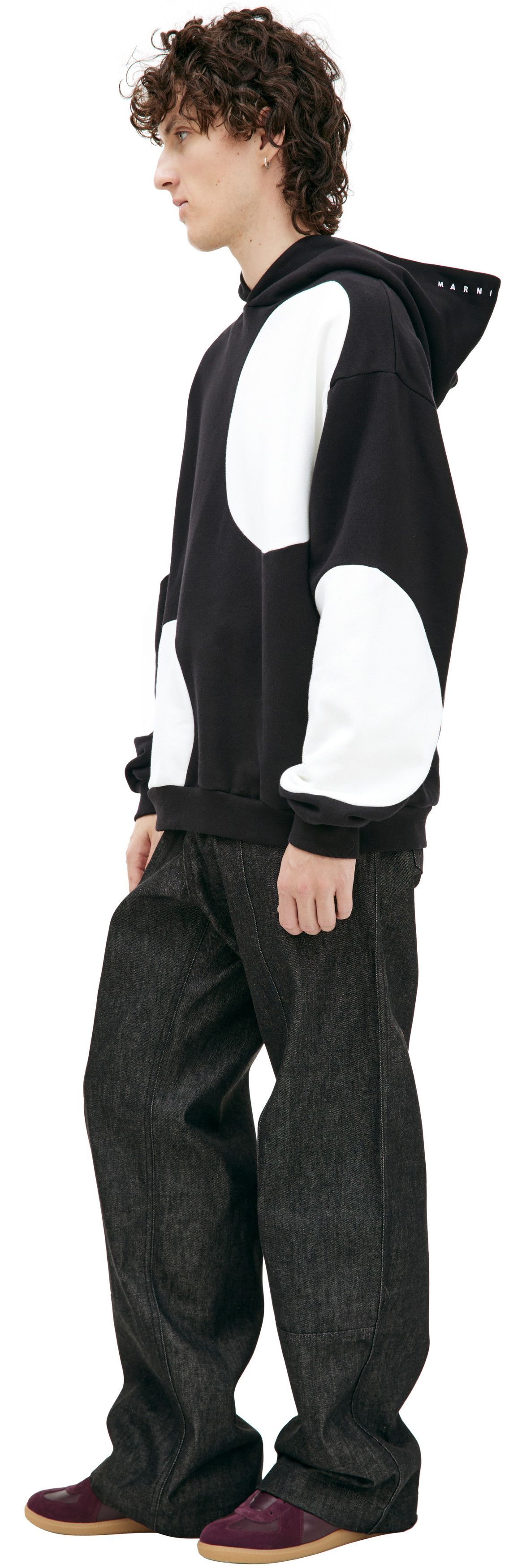 Marni o1y0225 Hoodie in Black/White Size US M / EU 48-50 / 2 - 2 Thumbnail