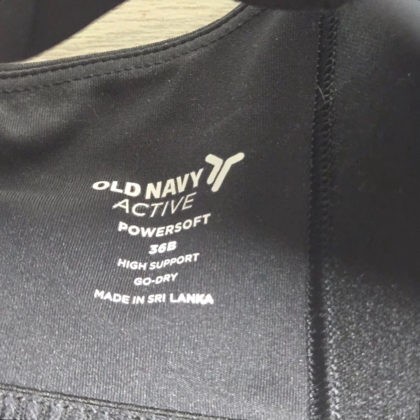 Old Navy Old Navy Active 36B GO DRY High Support Padded Brest Feeding Bra Black Straps Size ONE SIZE - 5 Thumbnail