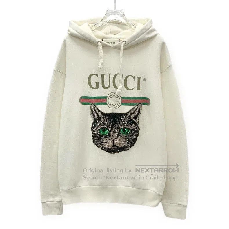 Gucci gucci Beige logo letter cat sequin cotton hooded drawstrin Size US XS / EU 42 / 0 - 1 Thumbnail