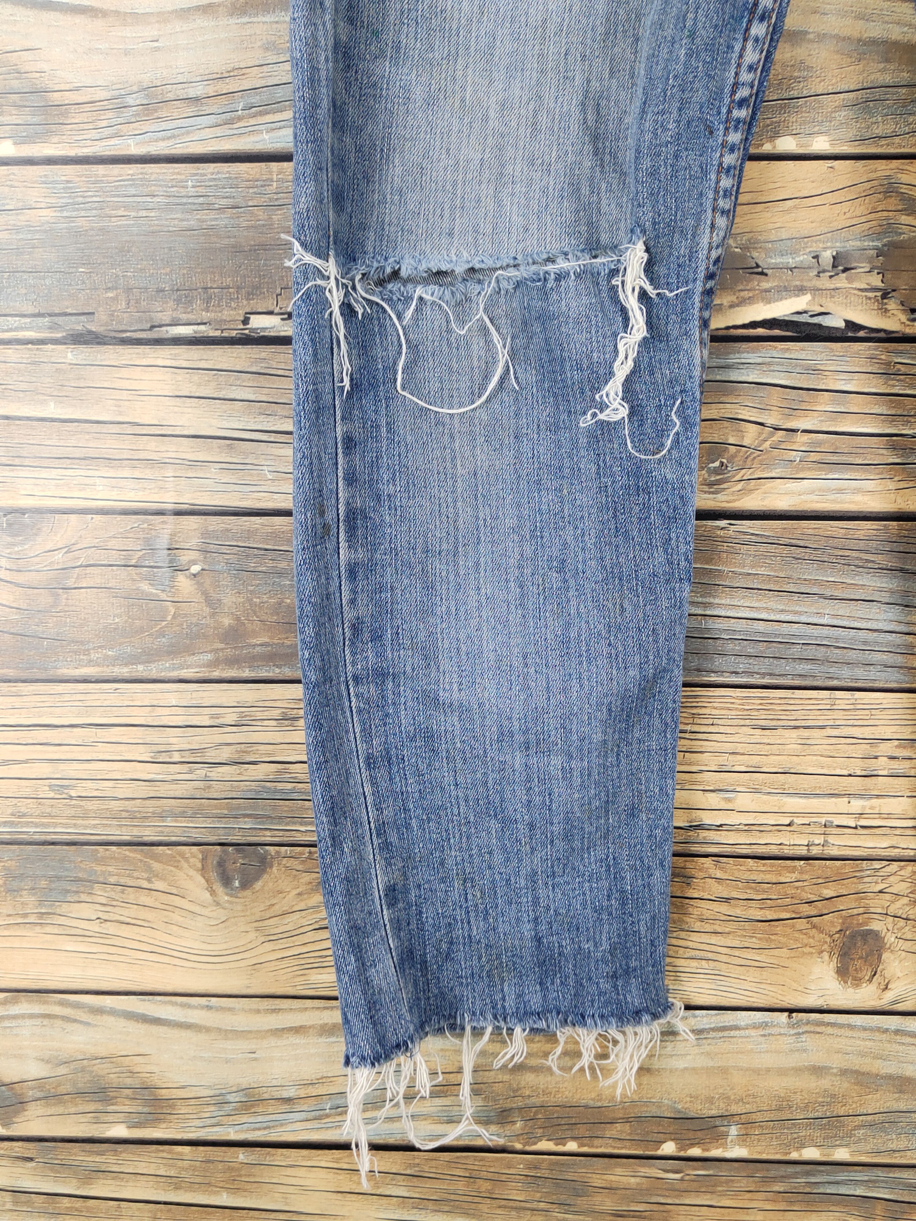 Cheap Monday Cheap Monday Blue Distressed Ripped denim Jeans #W1484 Size US 30 / EU 46 - 4 Thumbnail