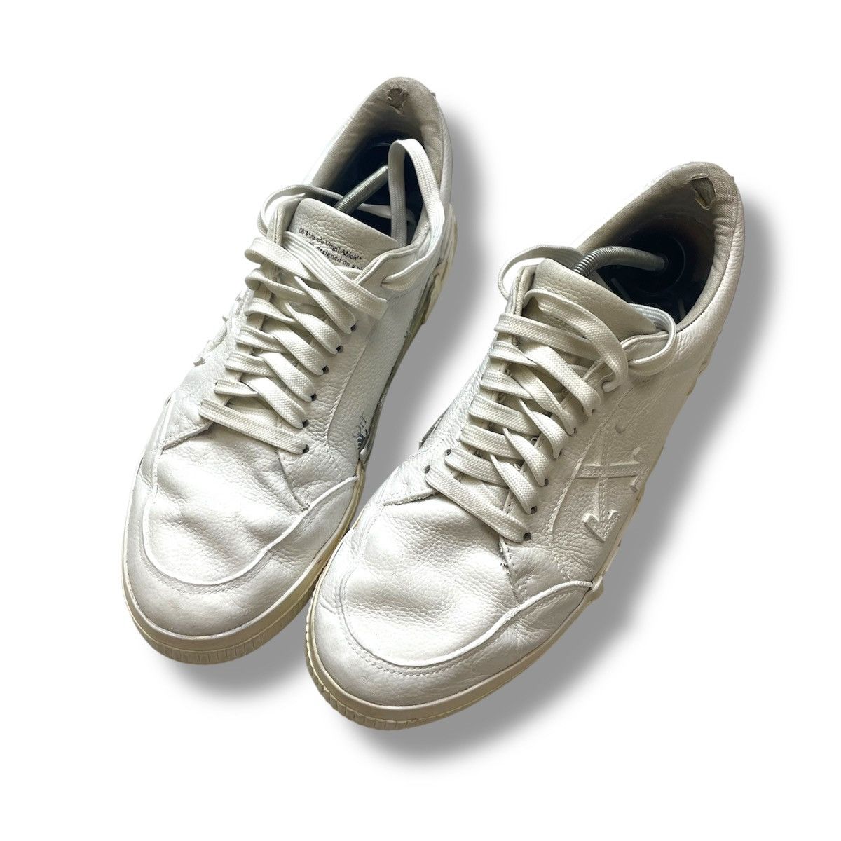 Off-White Off White Vulcanized White Leather Sneaker Size US 10 / EU 43 - 3 Thumbnail