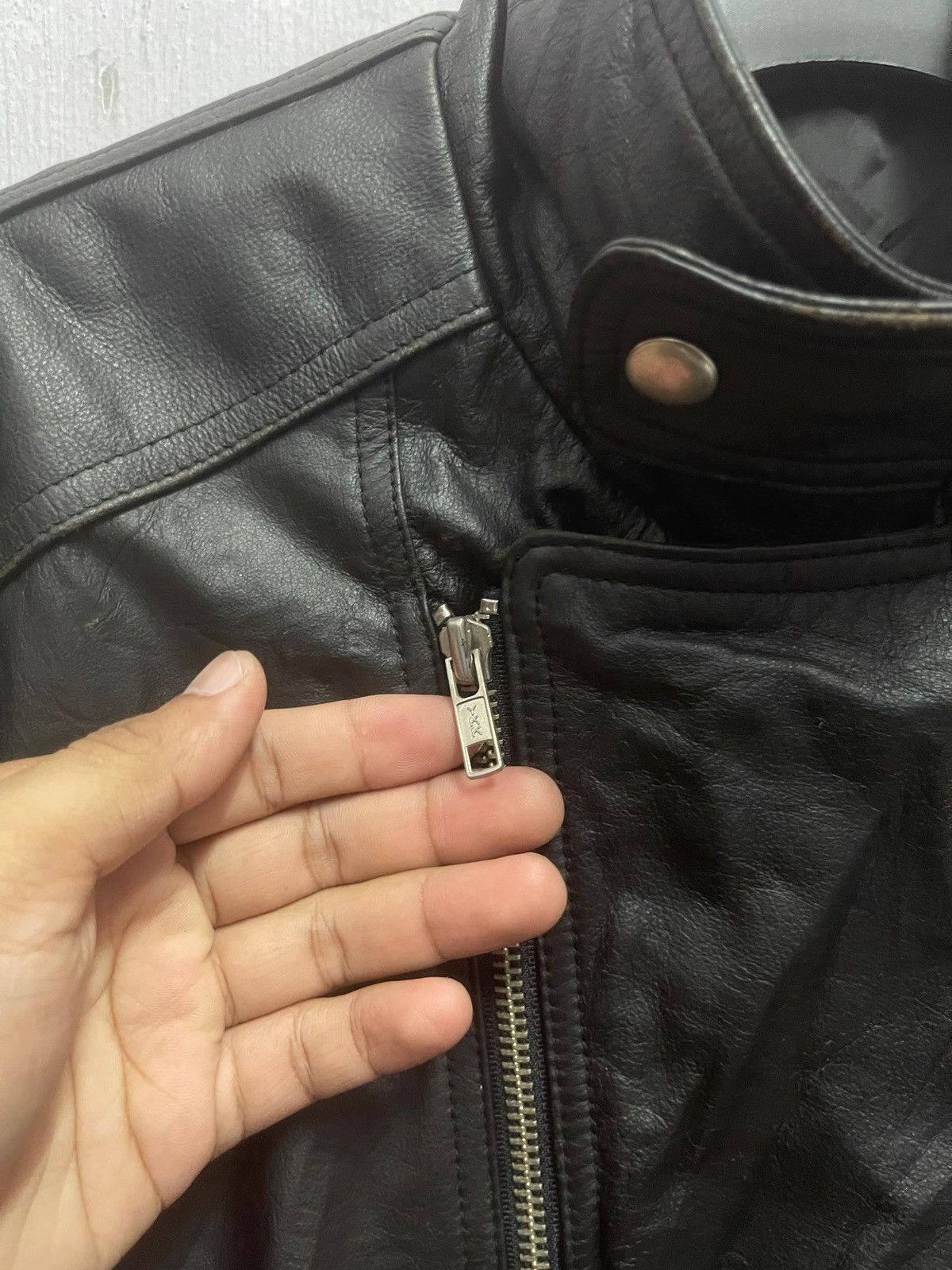 Japanese Brand BROADWAY Rider Double Collar Leather Jacket Size US M / EU 48-50 / 2 - 3 Thumbnail