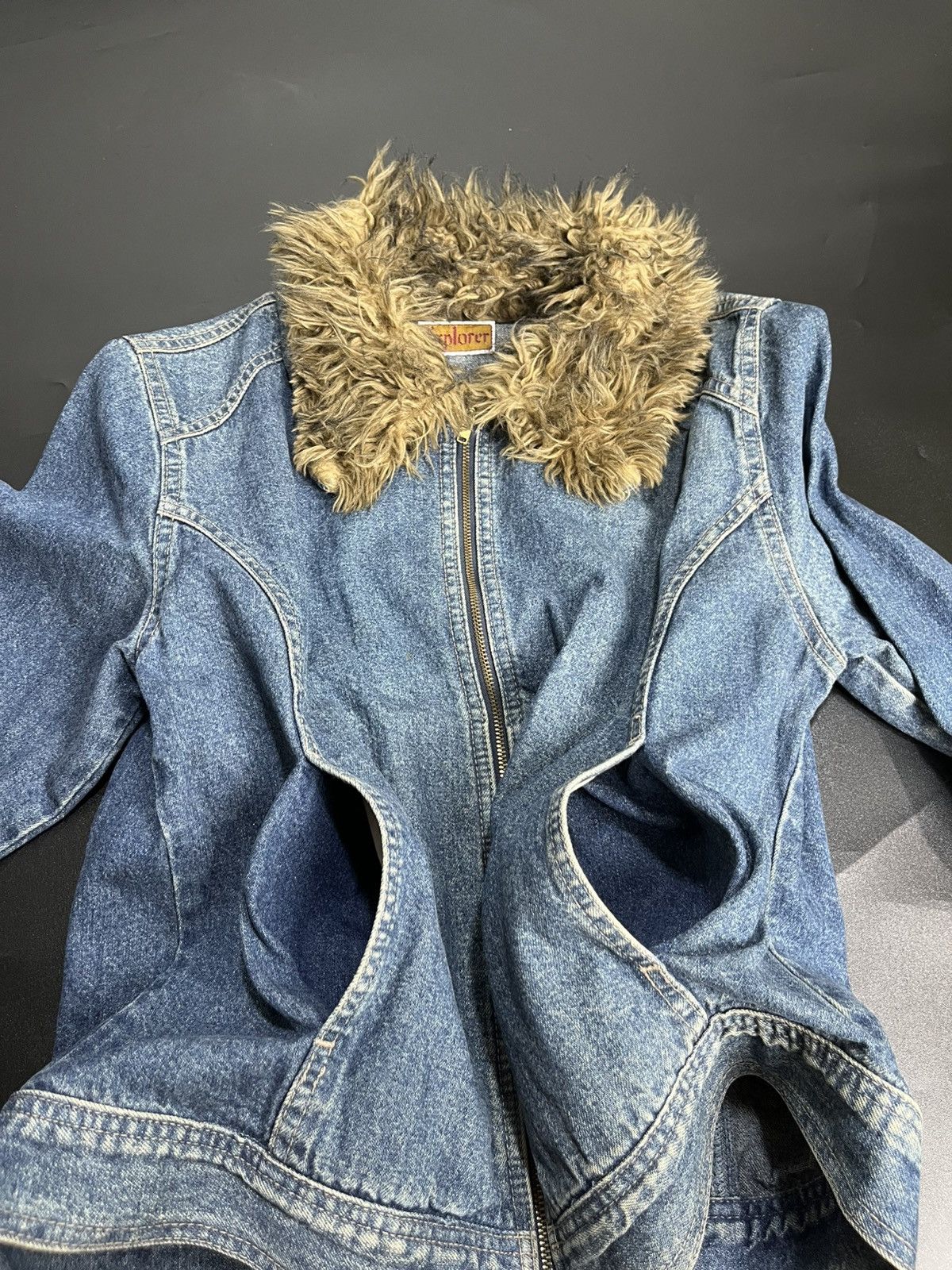 If Six Was Nine × Japanese Brand × Le Grande Bleu (L.G.B.) Japanese Fur Denim jacket gimmic zip Size US M / EU 48-50 / 2 - 4 Thumbnail