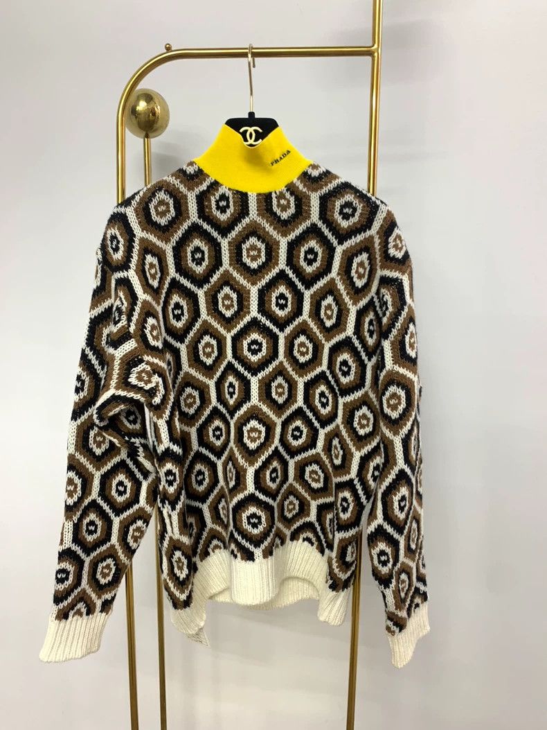 Prada Prada Geometric Pattern Turtleneck Sweater - dmc Size US M / EU 48-50 / 2 - 1 Thumbnail
