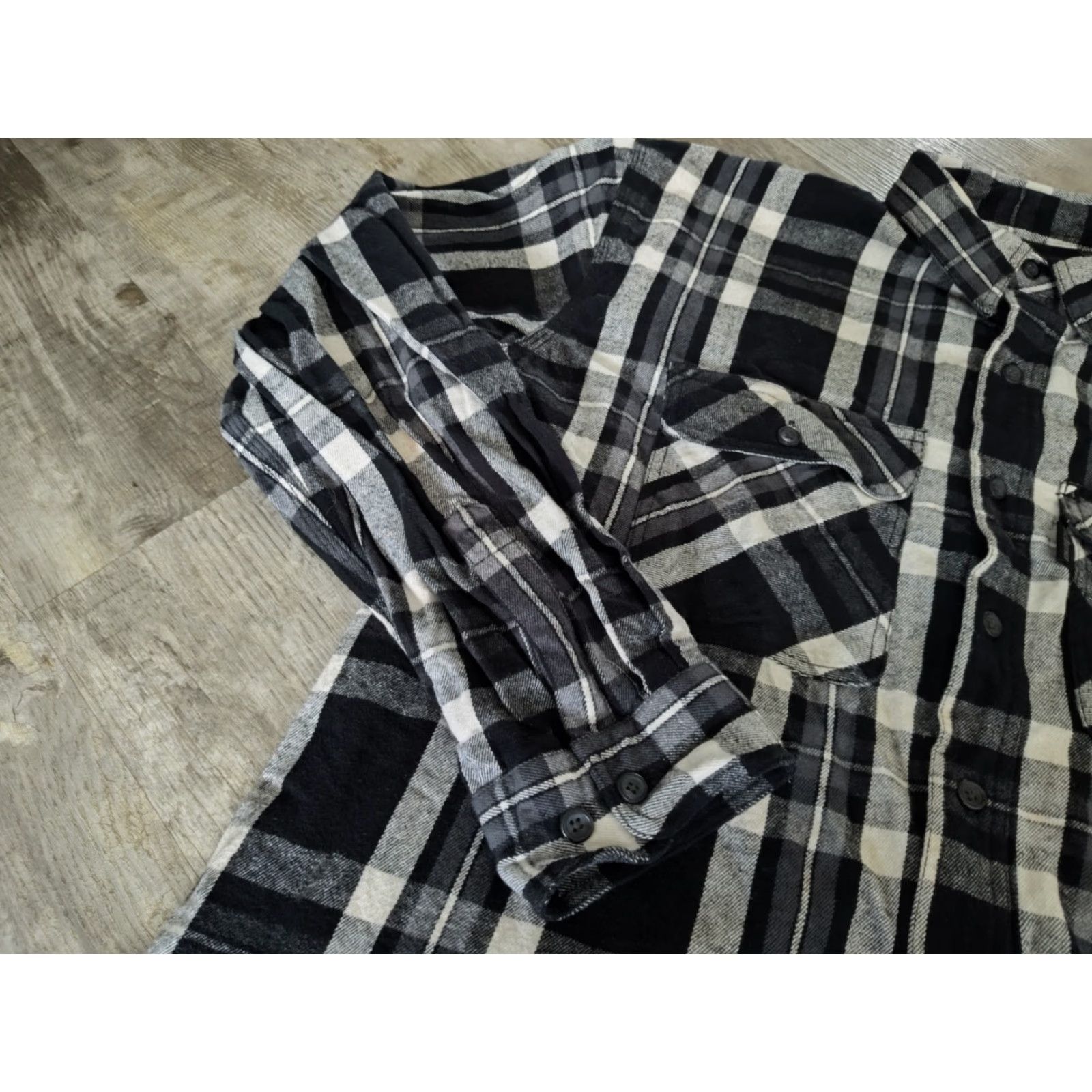 Vintage Five Brothers XLT Black Plaid Flannel Button-Up Shirt Mens Heavyweight Workwear Casual 90s Grunge Size US XL / EU 56 / 4 - 4 Thumbnail
