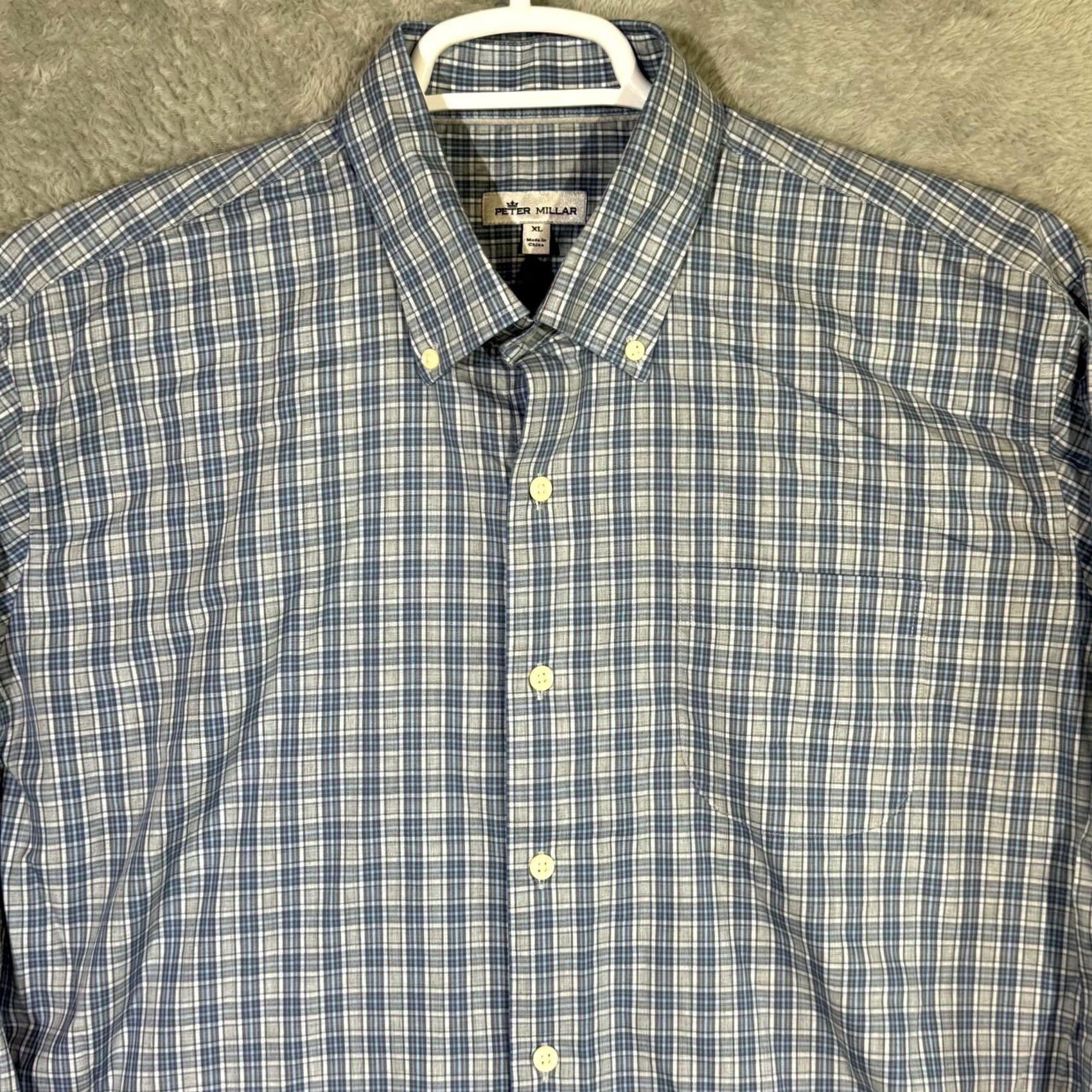 Peter Millar Peter Millar Long Sleeve Button-Up Shirt XL Blue Plaid Fitted Casual Men’s Shirt Size US XL / EU 56 / 4 - 4 Thumbnail