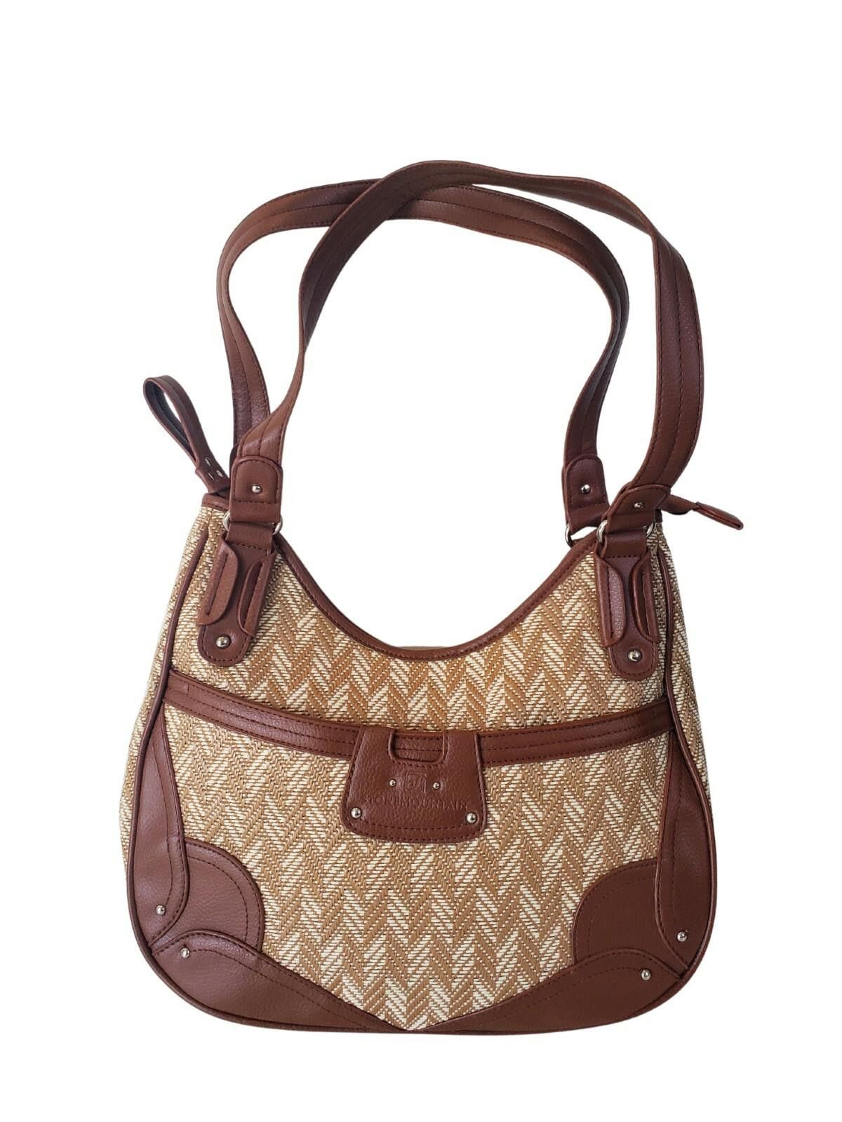 Other Stone Mountain Brown Leather and Woven Handbag/Shoulder Bag Size ONE SIZE - 1 Thumbnail