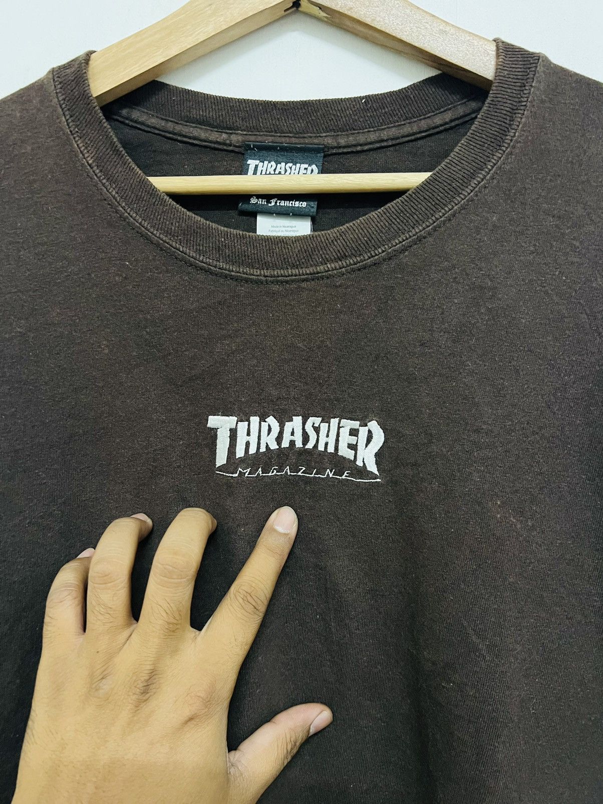 Thrasher × Vintage Vintage 90s THRASHER Magazine Skate Tee Size US L / EU 52-54 / 3 - 4 Thumbnail