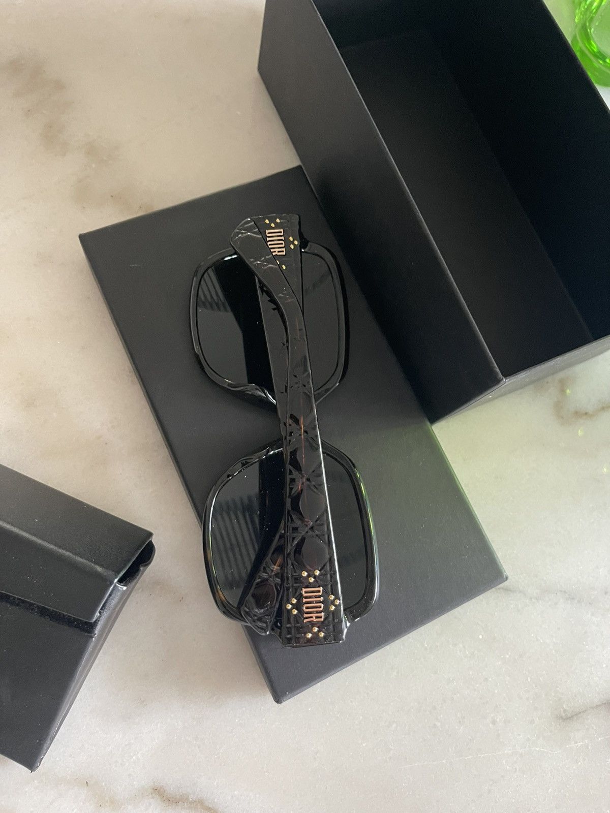 Dior Lady Dior stud 57 sunglasses Havana made In Italy Size ONE SIZE - 14 Thumbnail