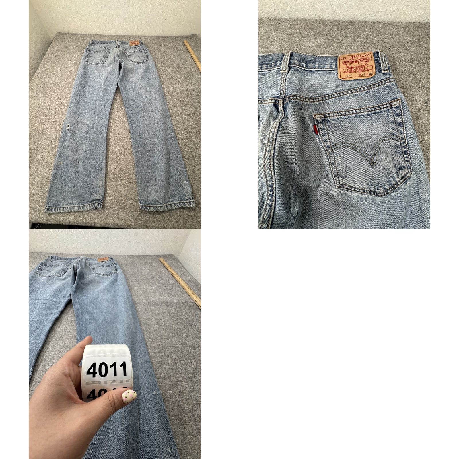 Levi's VINTAGE Levi's 505 Jeans Regular Fit 36x30 Denim Straight Light Blue Y2K Red Tab Men Jeans Size US 36 / EU 52 - 8 Thumbnail