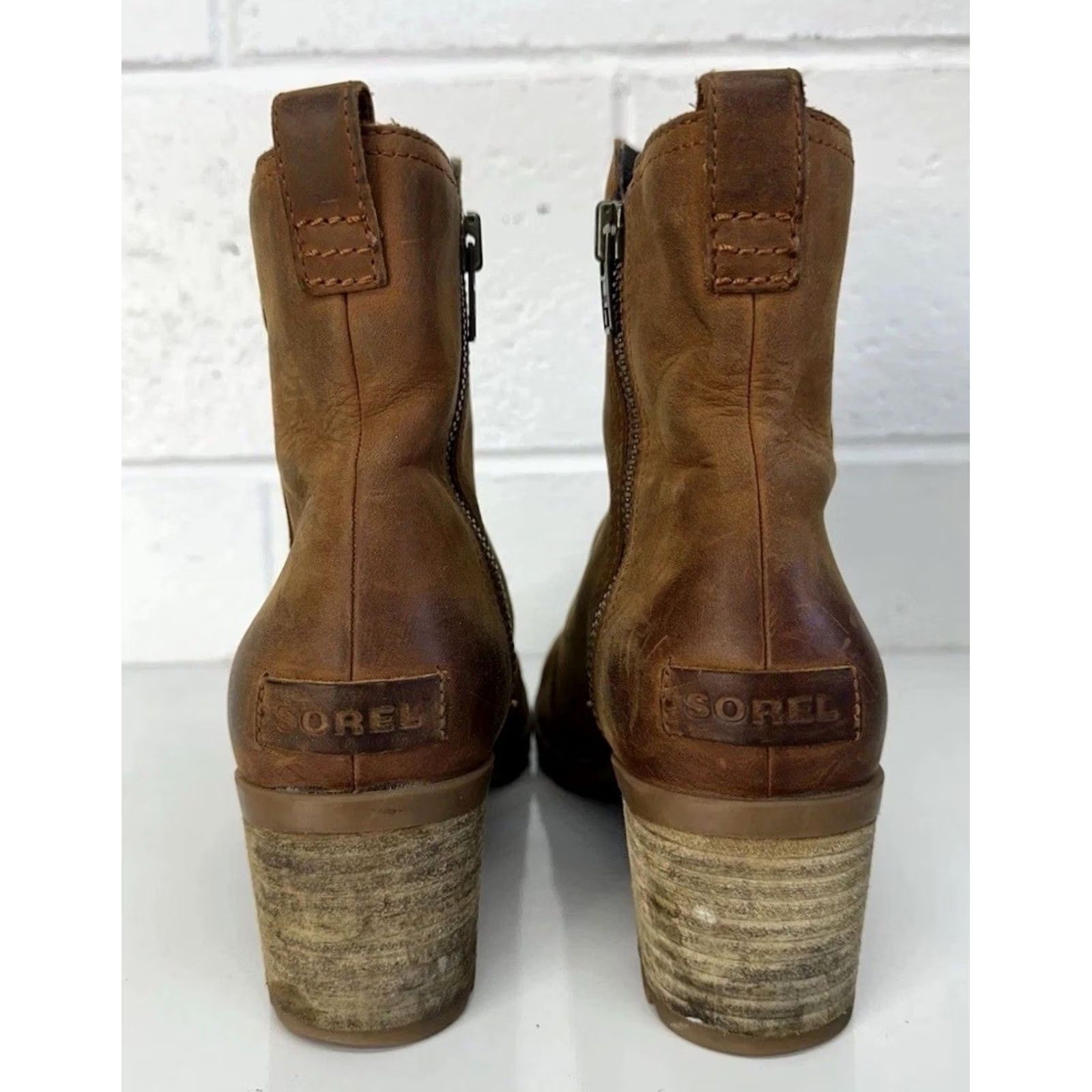 SOREL VINTAGE Sorel Cate Waterproof Leather Suede Bootie 10 Black Side Zip Block Heel Women Boots Mens? Size US 8 / IT 38 - 5 Thumbnail