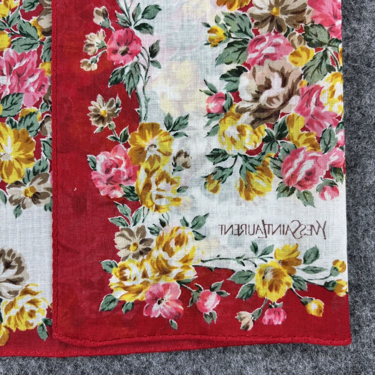 Vintage YSL Floral Handkerchief # E056 # Bandana # Neckerchief Size ONE SIZE - 6 Thumbnail