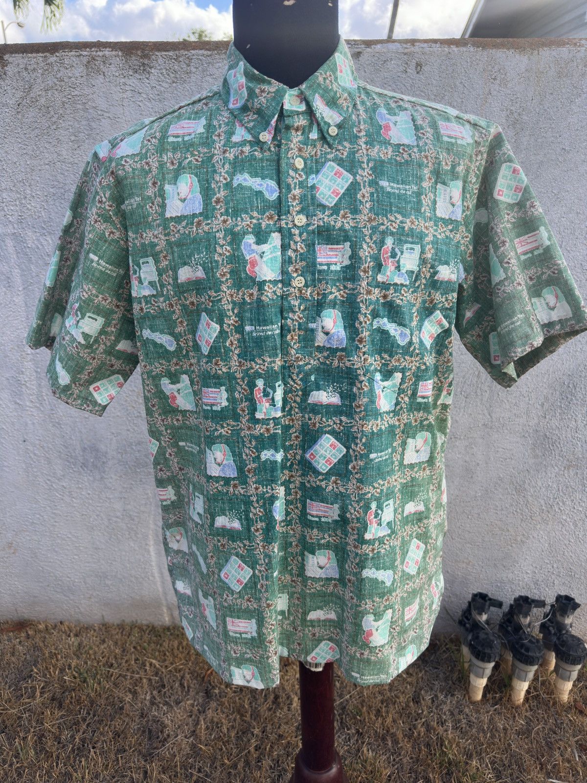 Reyn Spooner Reyn Spooner Hawaiian Shirt Men's L Green Hawaiian Telcom Size US L / EU 52-54 / 3 - 1 Thumbnail
