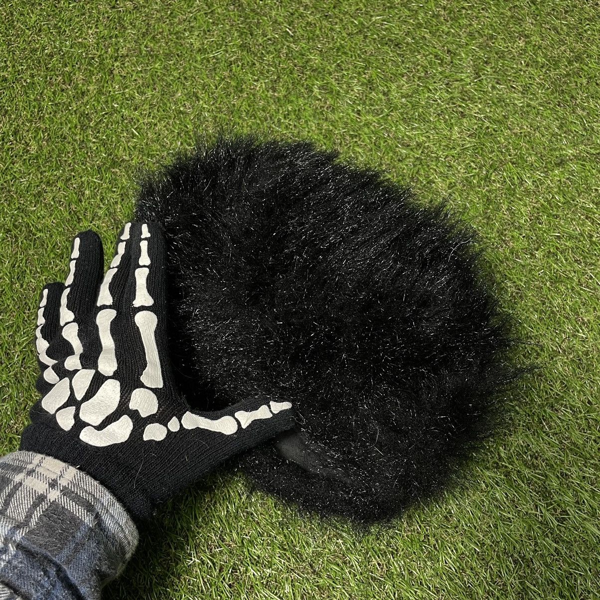 Vintage Vintage Y2K Skeleton Hand Beanie Fuzzy Mohair Black Grunge O Size ONE SIZE - 3 Thumbnail