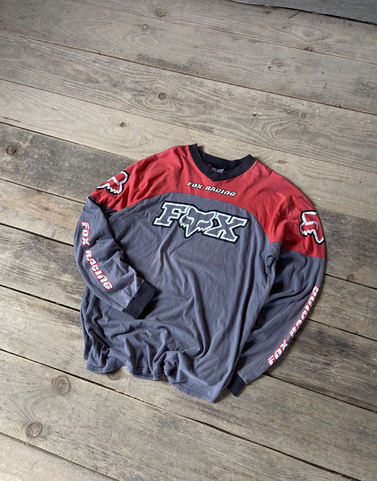 Vintage Fox Racing jersey big logo mens y2k