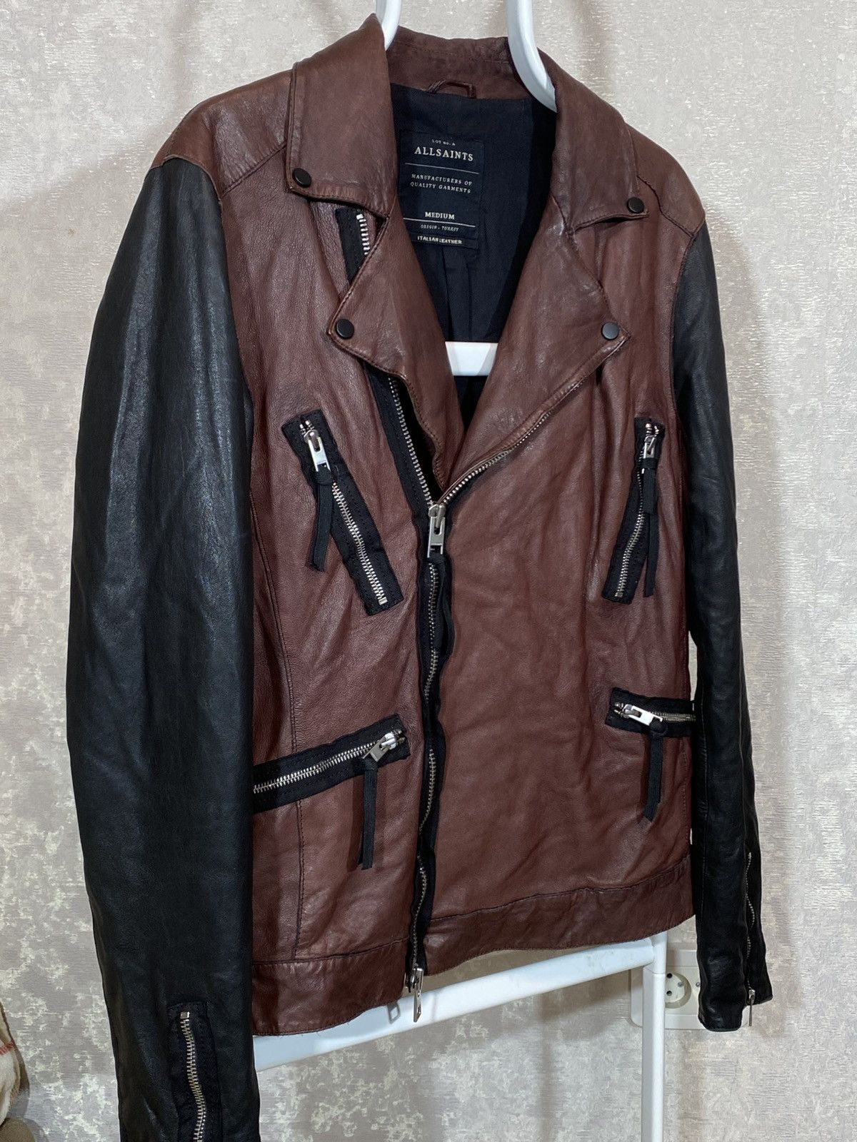 Allsaints × Diesel Allsaints Men Leather Jacket Size US M / EU 48-50 / 2 - 6 Thumbnail
