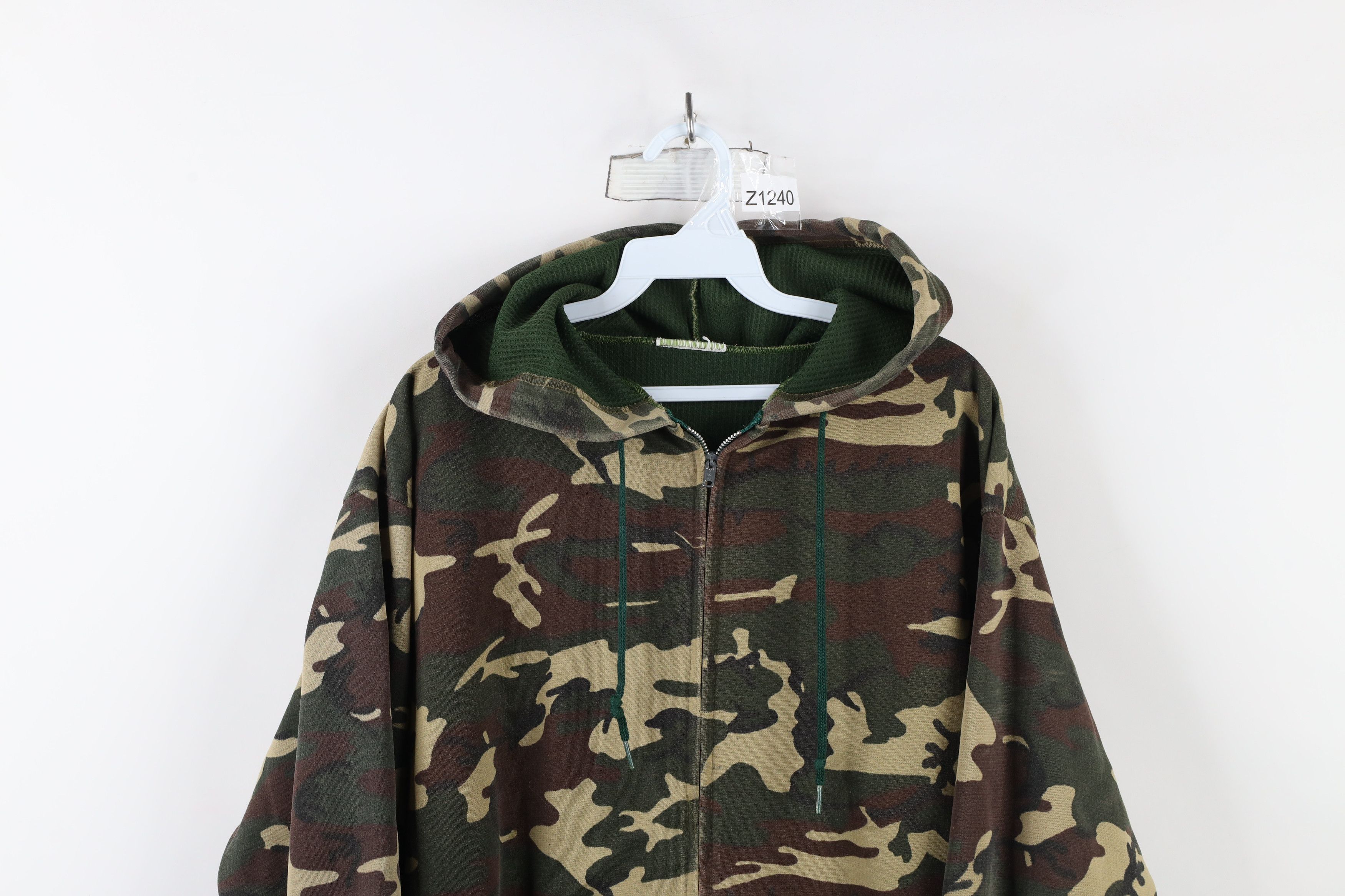 Vintage Vintage 70s Streetwear Camouflage Lined Zip Hoodie USA Size US XL / EU 56 / 4 - 2 Thumbnail