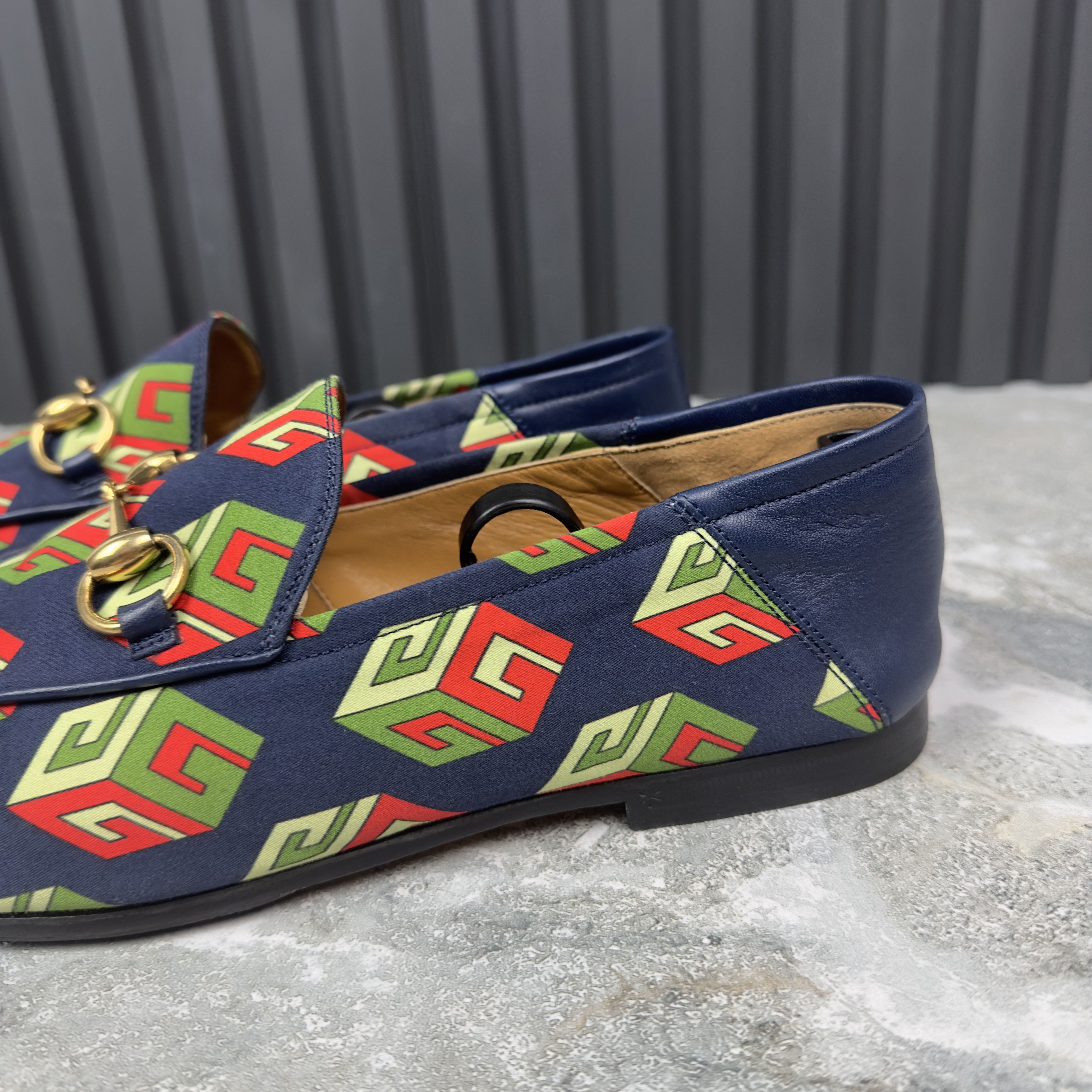 Canvas Mr. Porter Cube Horsebit Loafers