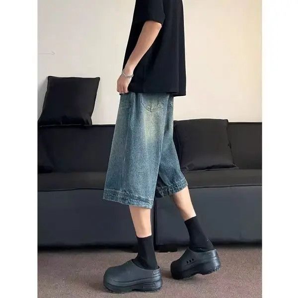Japanese Brand VIBE Blue washed vintage distressed denim shorts y2k Size US 32 / EU 48 - 6 Thumbnail