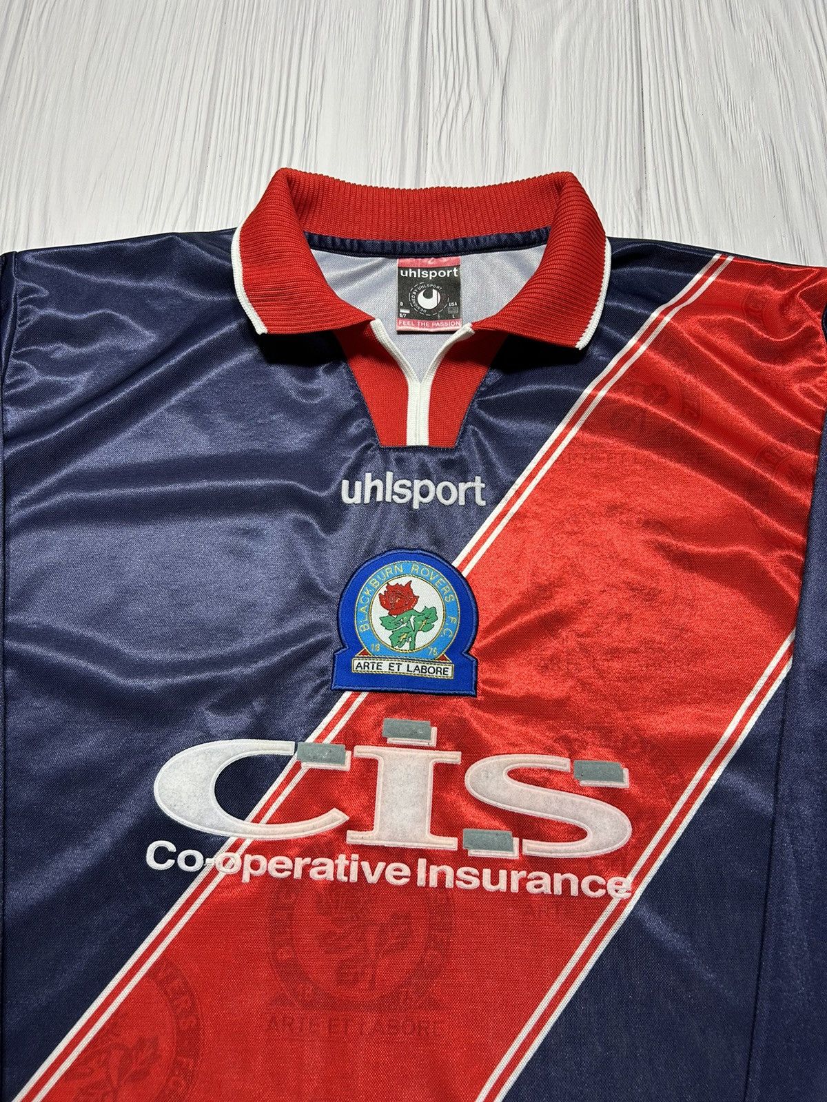 Vintage Vntg 1999-2000 Blackburn Rovers Uhlsport Jersey Longsleeve Size US L / EU 52-54 / 3 - 4 Thumbnail