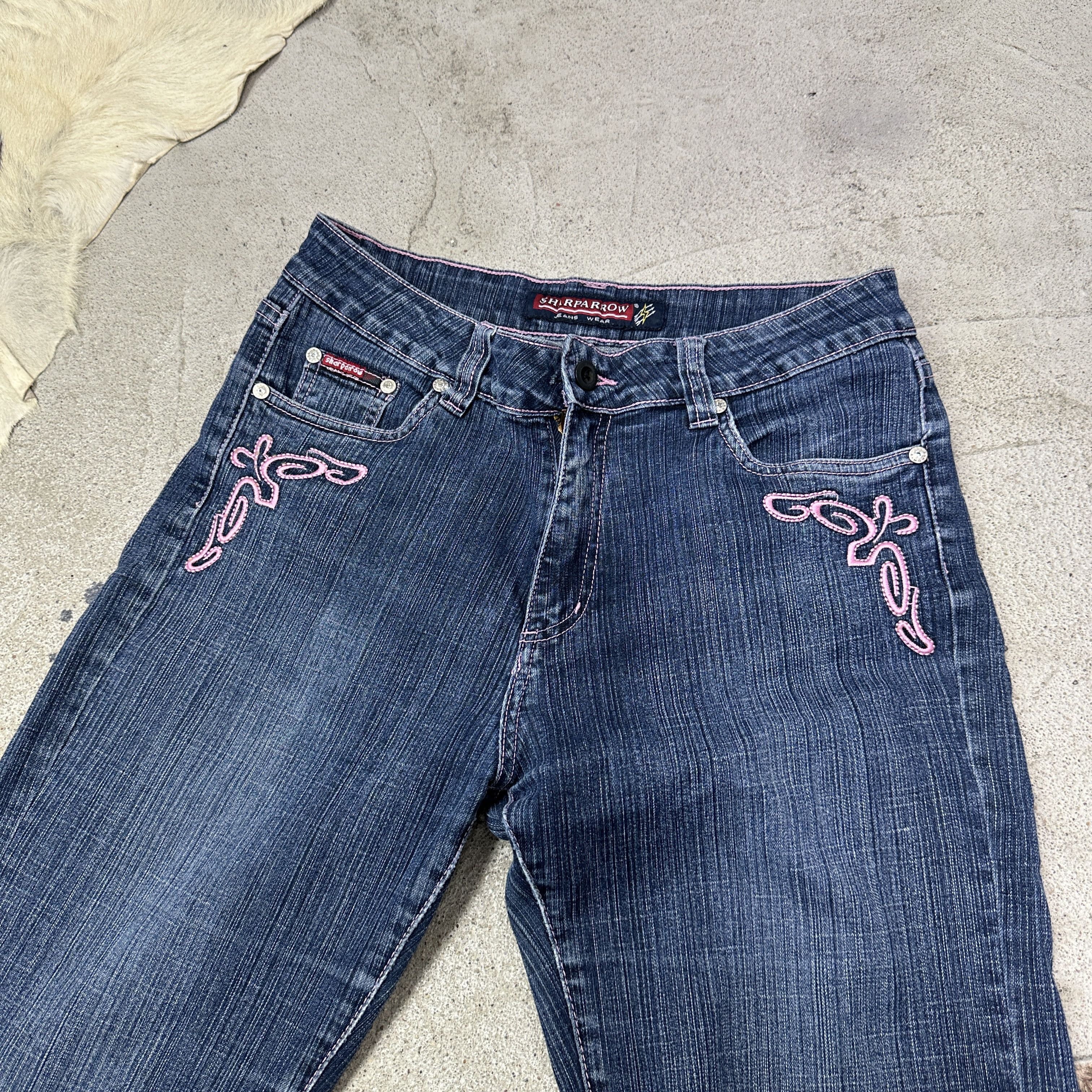 Vintage Vintage Denim Streetwear Flared Wide Leg Jeans Y2K Size 31" - 3 Thumbnail