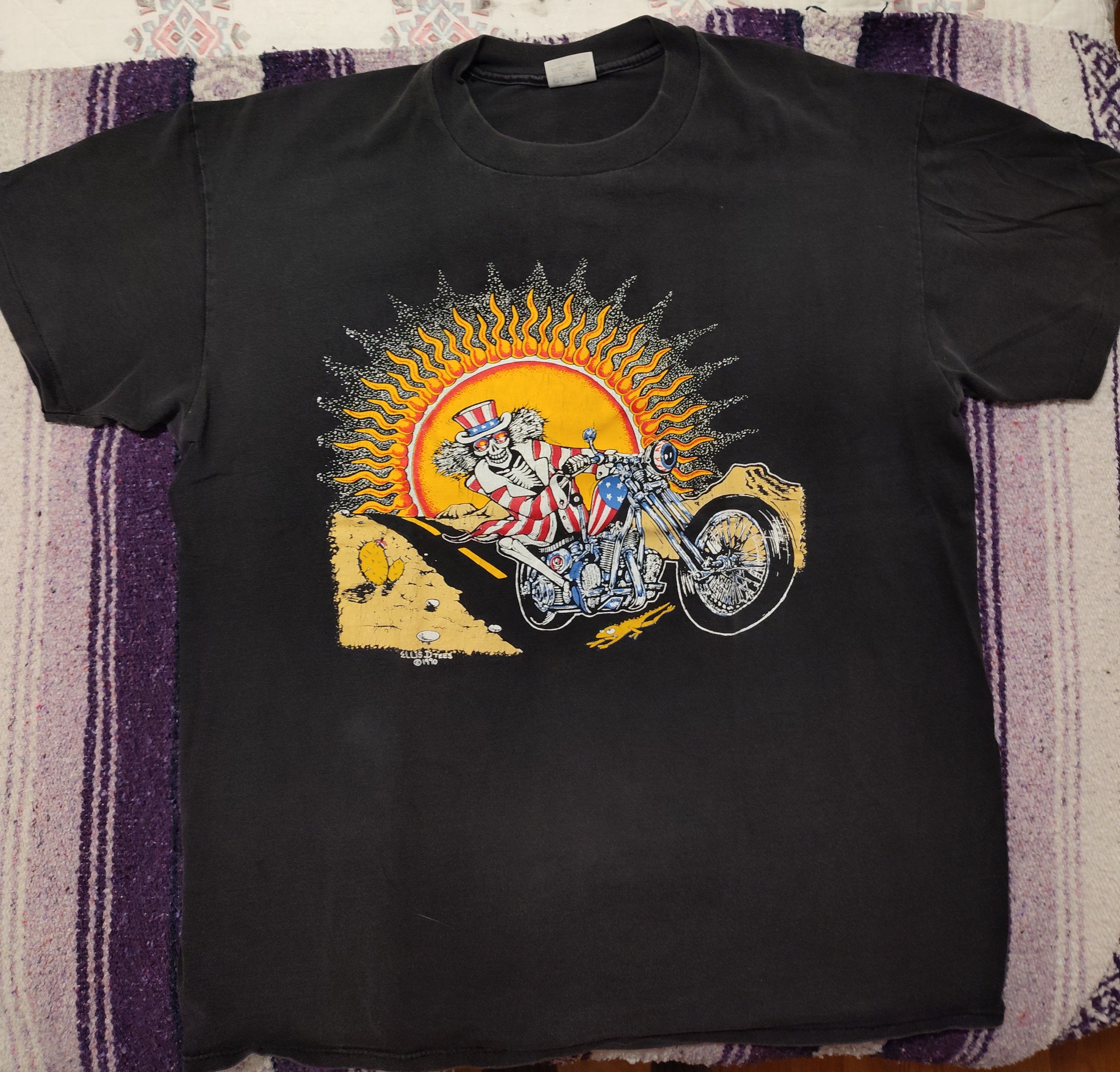 Rare Vintage 90's Grateful Dead Biker Uncle Sam shirt XL