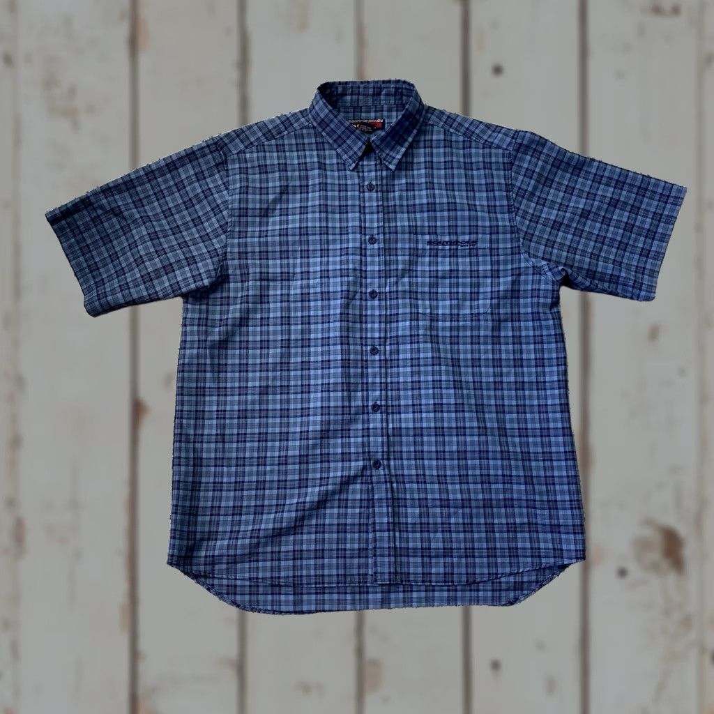 Southpole VINTAGE Southpole Shirt 90s Plaid Oversized Button-Up XL Blue Hip Hop Casual Mens Shirt Size US XL / EU 56 / 4 - 1 Thumbnail