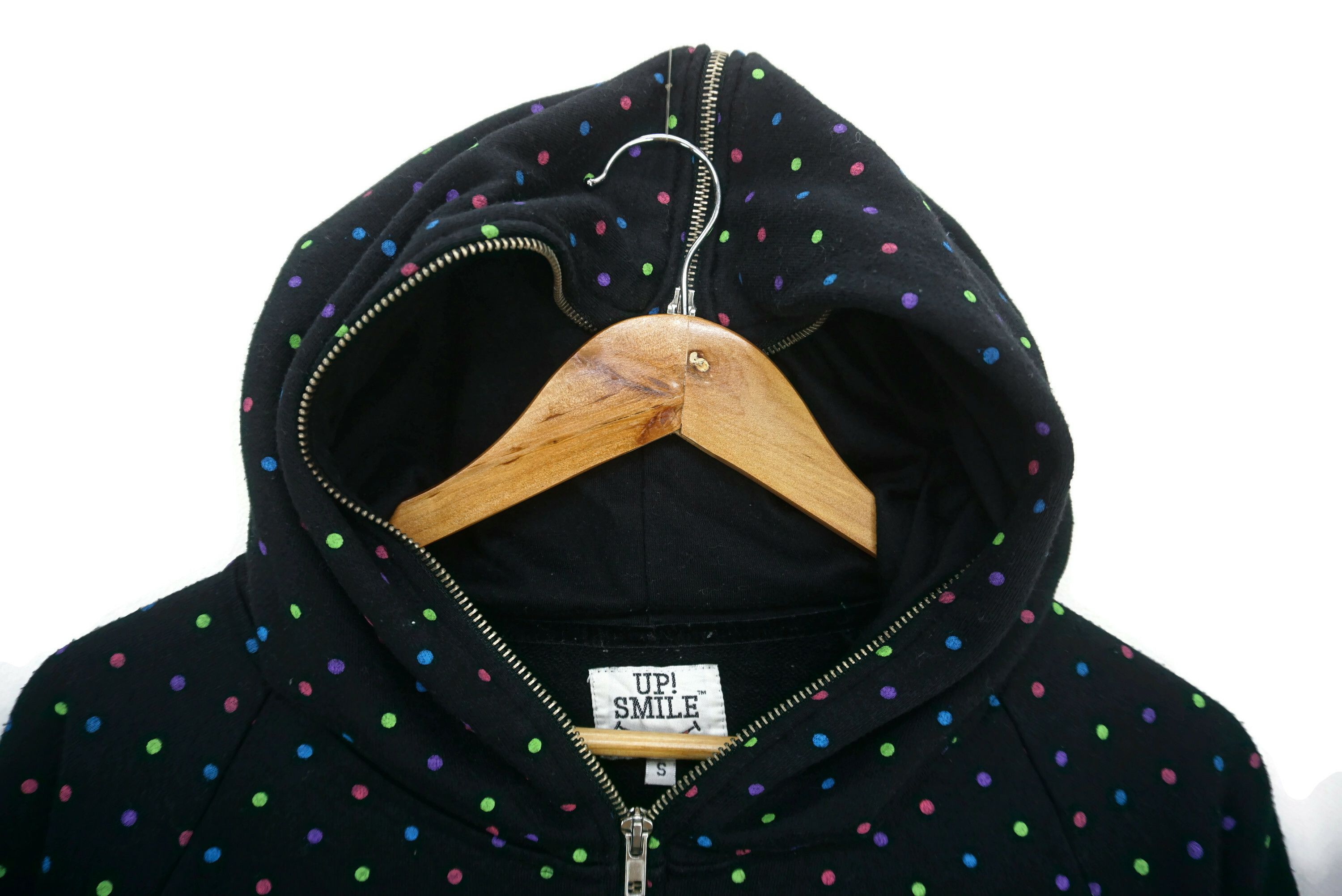 Japanese Brand Up Smile Japan Full Zip Polka Dot Hoodie Fun Sweatshirt Size S / US 4 / IT 40 - 8 Thumbnail