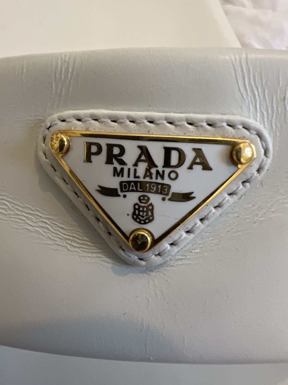 Prada Prada Woman’s Triangle -Logo Leather Slides Size US 8 / IT 38 - 3 Thumbnail