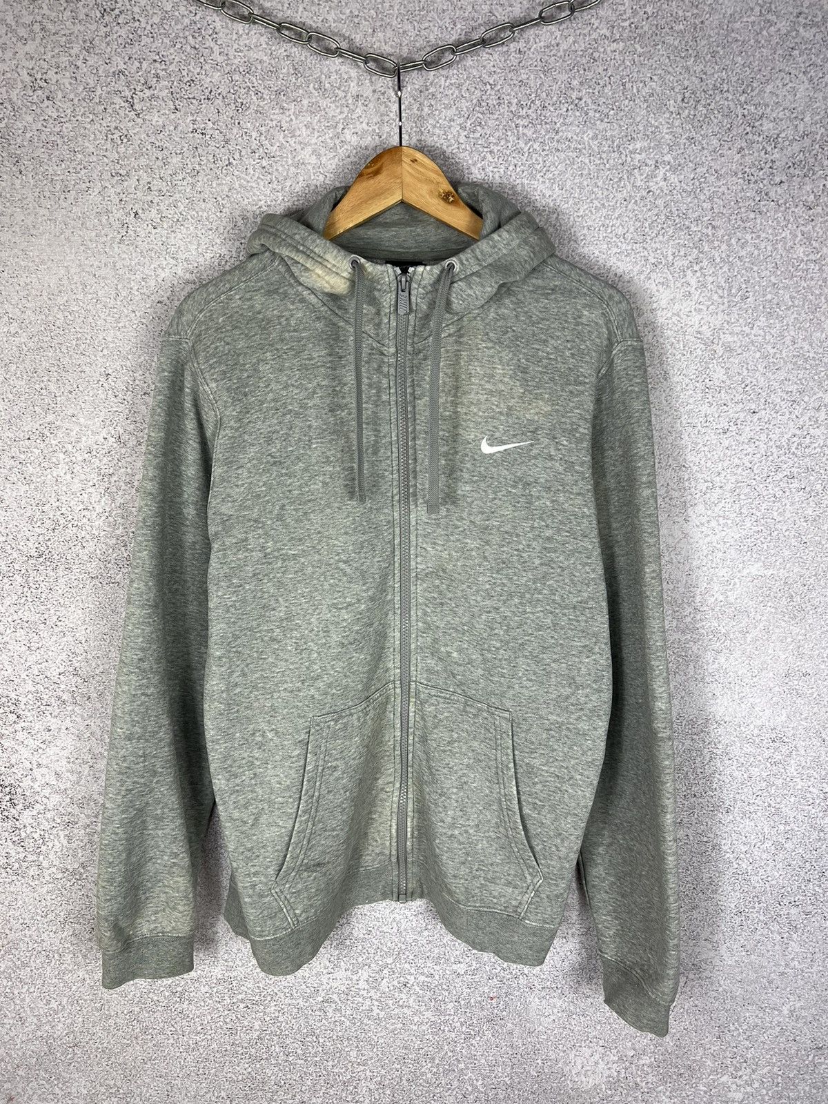 Nike Vintage Nike Small Swoosh Trashed Zip Hoodie Size US M / EU 48-50 / 2 - 1 Thumbnail