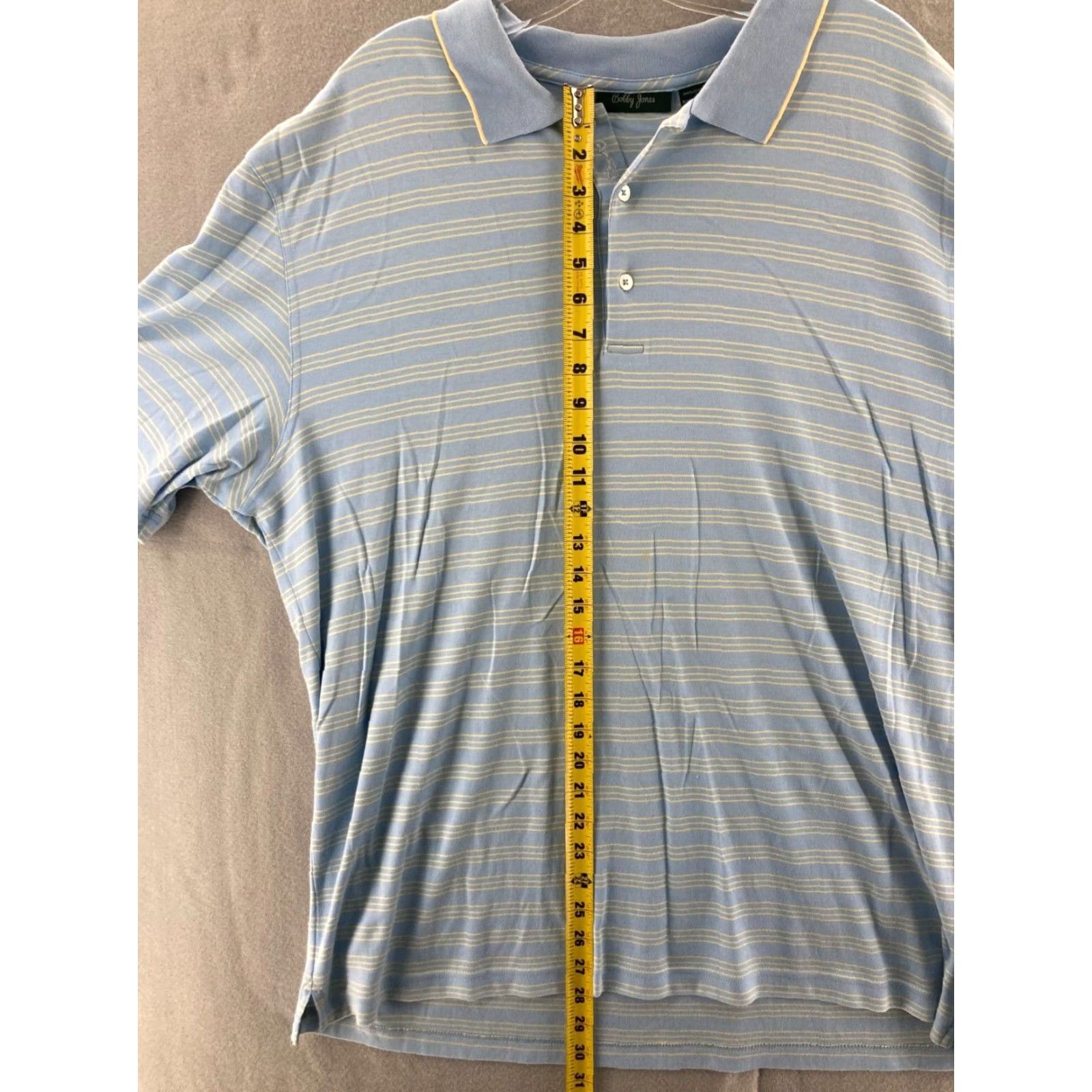 Vintage Bobby Jones Polo Shirt Mens 2XL Blue Stripe Polo Shirt Sold by Bobby Jones Golf Sport Golf Shirt Blue Stripe 100% Cotton Size US XXL / EU 58 / 5 - 3 Thumbnail