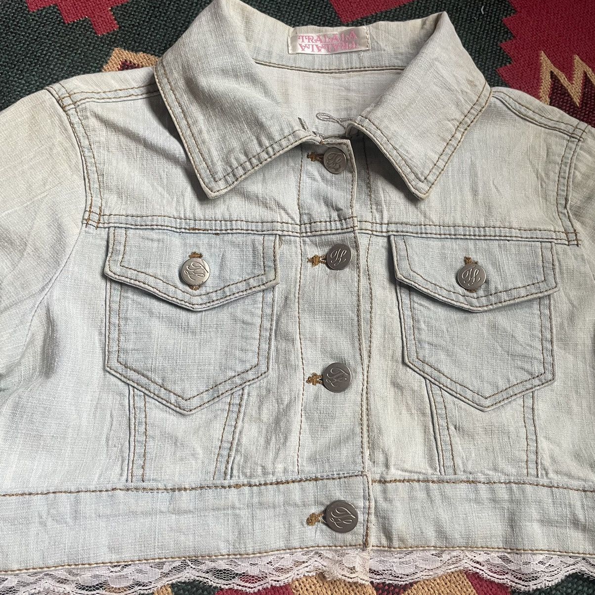 20471120 × If Six Was Nine Y2K Lace Hem Cropped Jean Shirt Size S / US 4 / IT 40 - 2 Thumbnail
