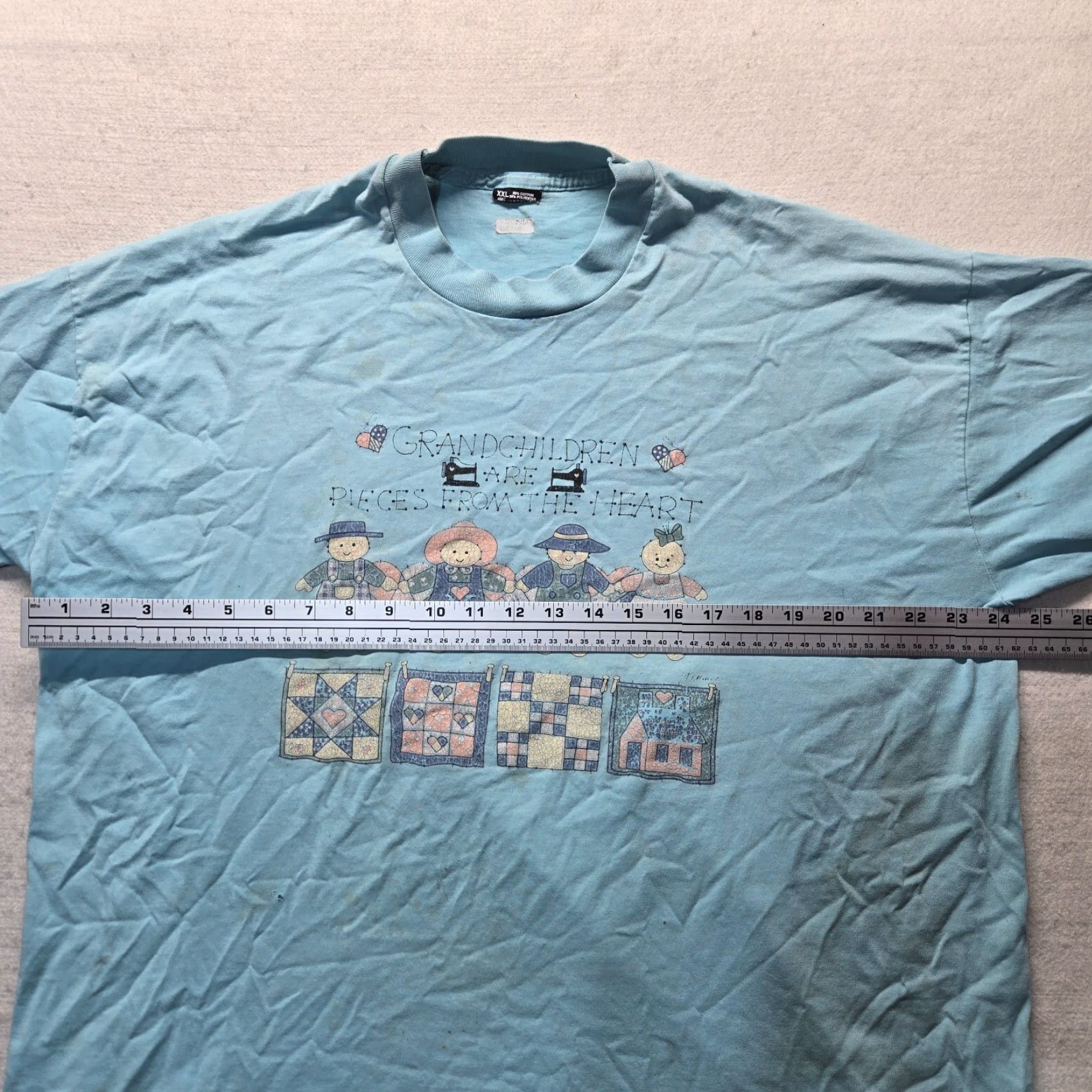 Vintage VINTAGE Grandchildren Are Pieces From The Heart T-Shirt Adult Large Blue Unisex Size L / US 10 / IT 46 - 4 Thumbnail