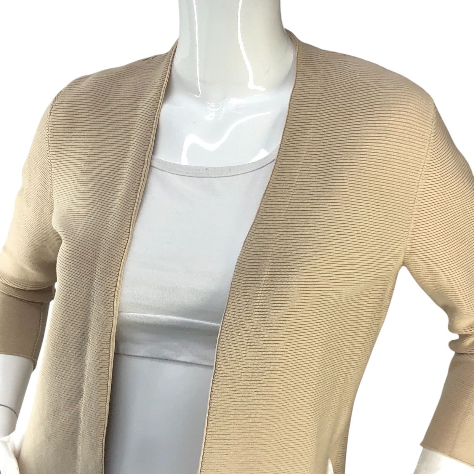 J.McLaughlin J McLaughlin Size S Cardigan Open Front Knit Ribbed Cotton Size M / US 6-8 / IT 42-44 - 2 Thumbnail