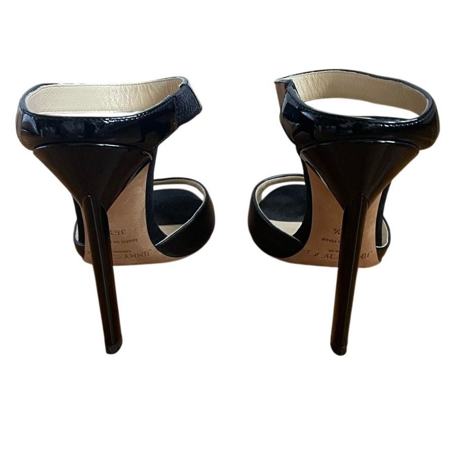 Jimmy Choo Jimmy Choo Black Leather Heeled Sandals size 36 1/2 / US 6.5 Size US 6.5 / IT 36.5 - 13 Thumbnail