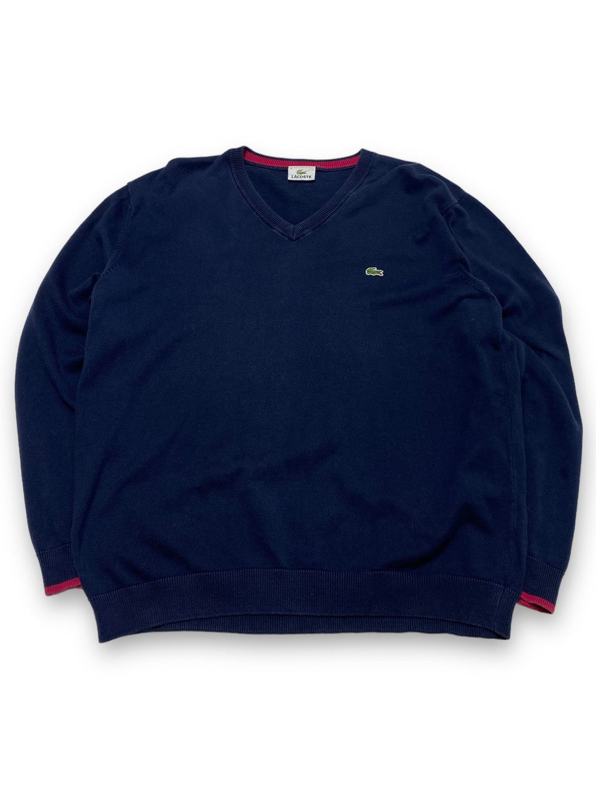 Vintage LACOSTE Navy V Neck Longsleeve Shirt